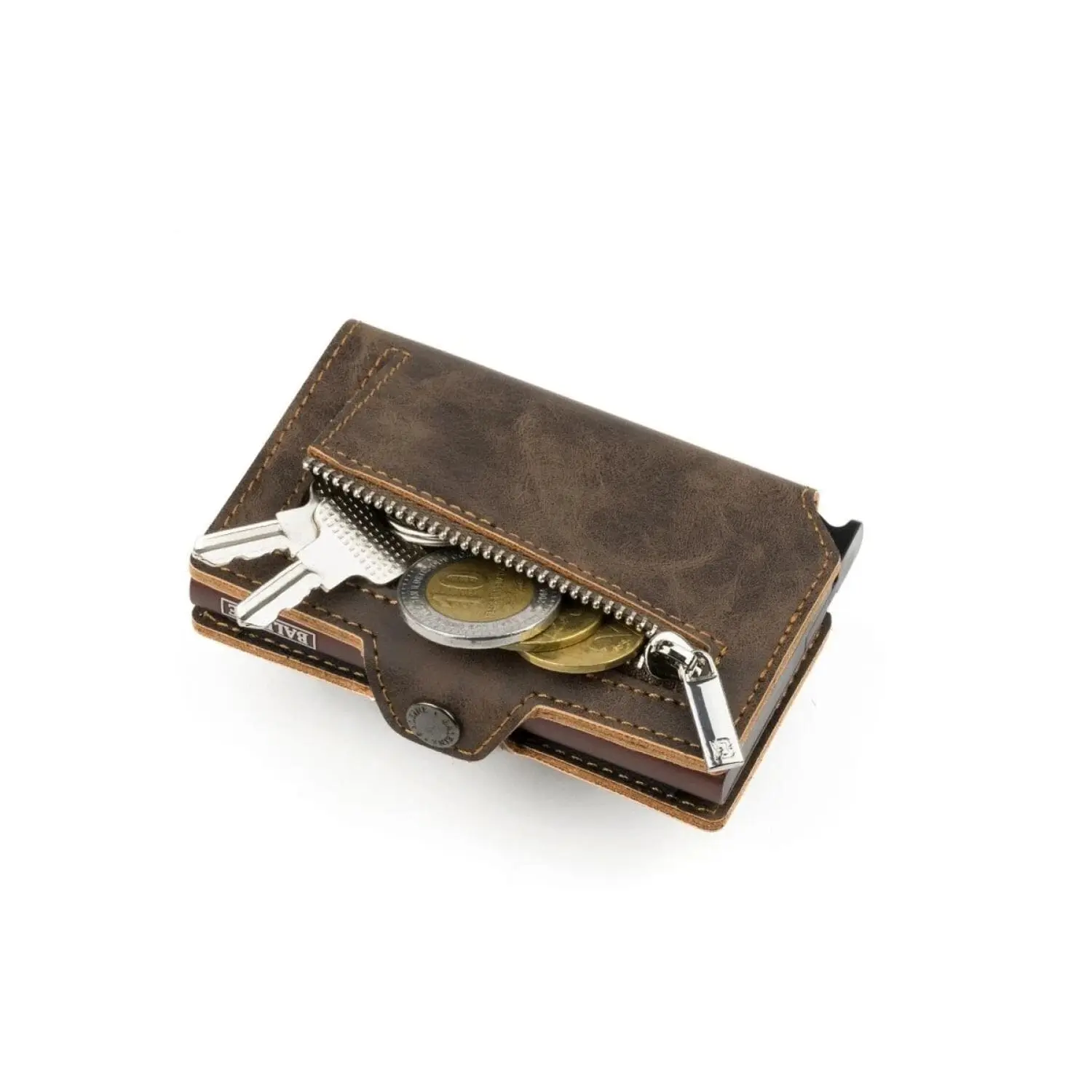 Billetera Baleine Kansas Zipper Collection – Parad Brown