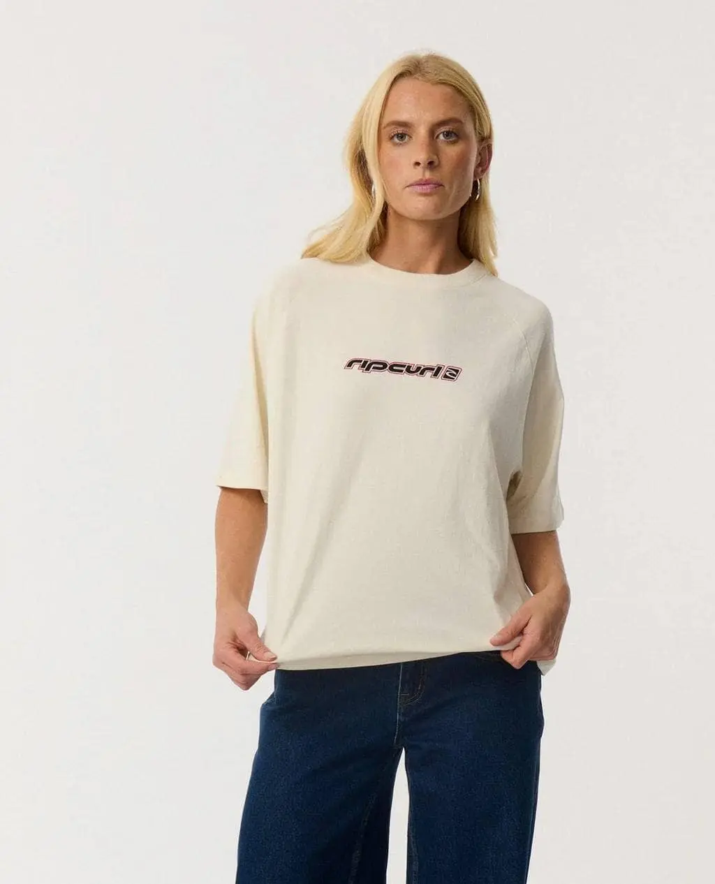 Remera Rip Curl MC Sunset Beach Raglan Boxy – Bone