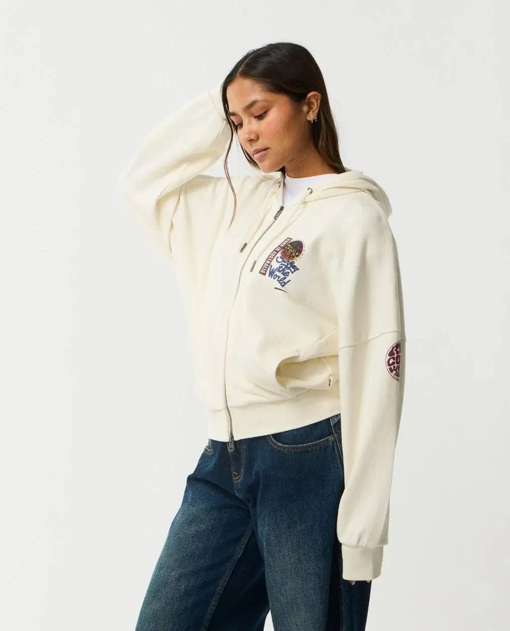 Canguro Rip Curl Surf The Worl Zip Thru – Bone