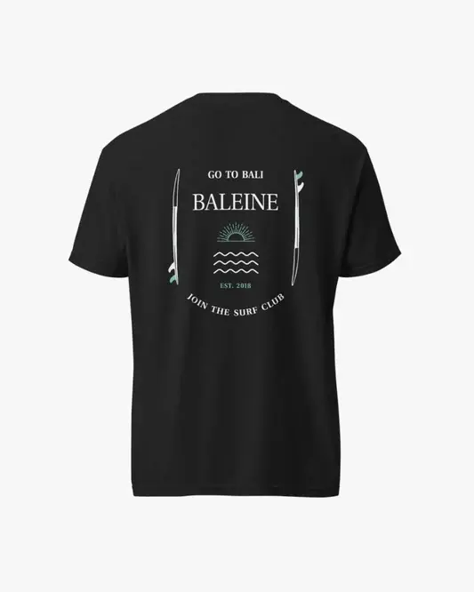 Remera Baleine Surf Club – Negro