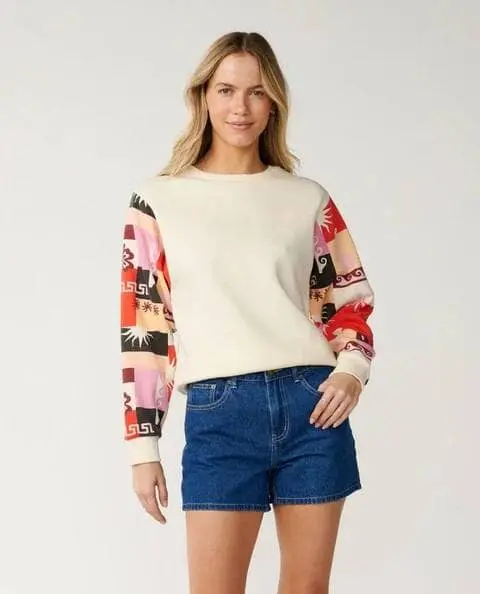 Buzo Rip Curl Party Wave Slv Printed – Off White