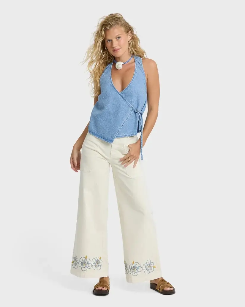 Top Billabong Lyla Saltwashed Halter – Azul