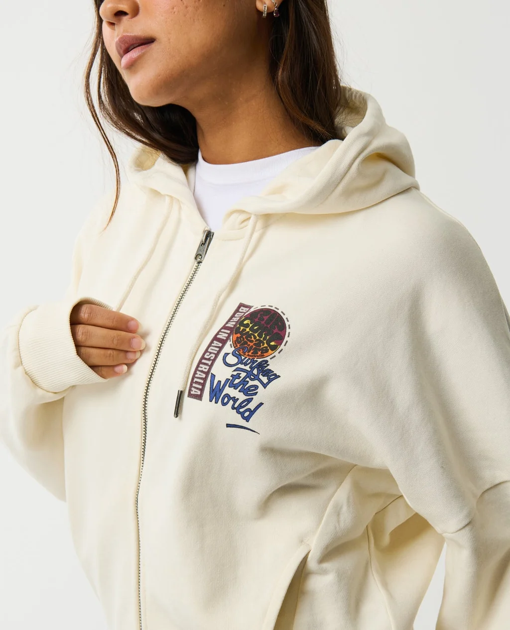 Canguro Rip Curl Surf The Worl Zip Thru – Bone