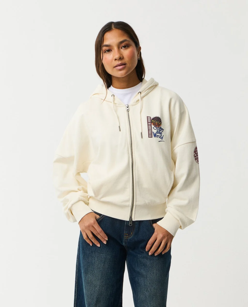Canguro Rip Curl Surf The Worl Zip Thru – Bone