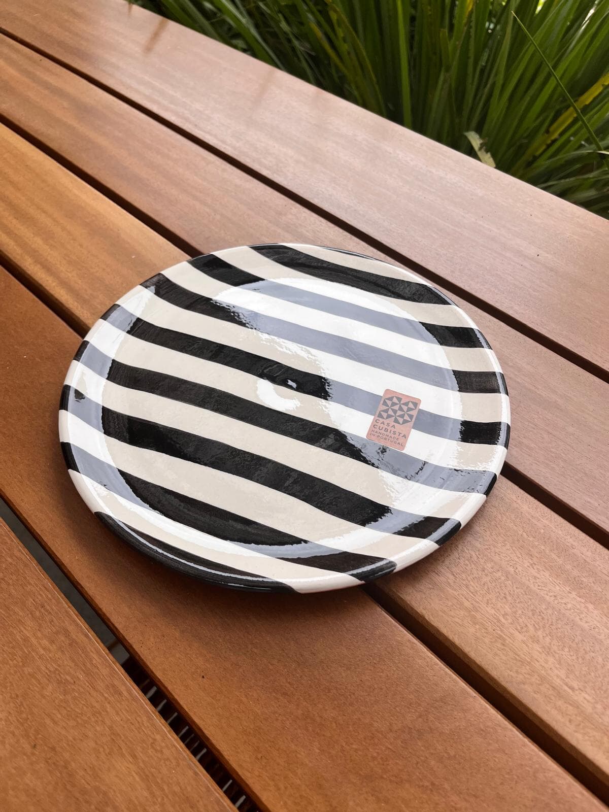 Small Plate Bold Stripe Black