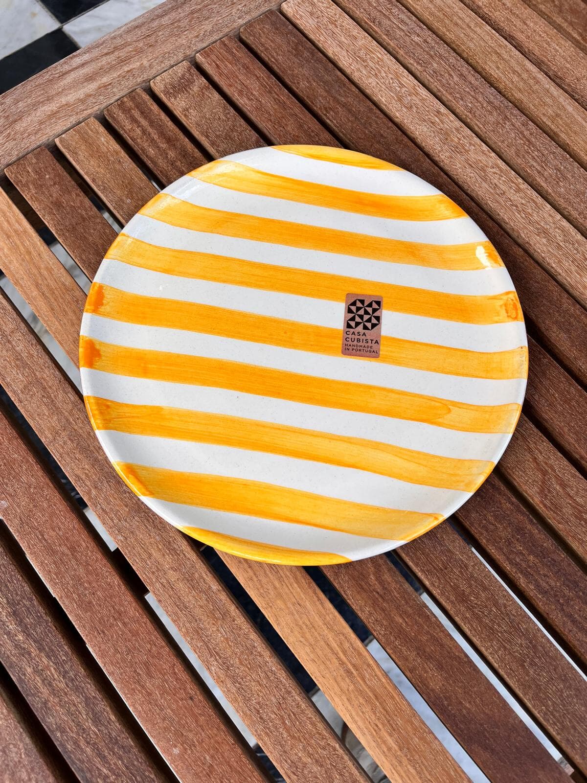 Small Plate Bold Stripe Yellow