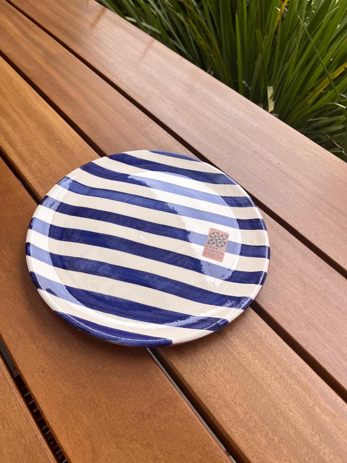 Small Plate Bold Stripe Blue Small Plate Bold Stripe Blue