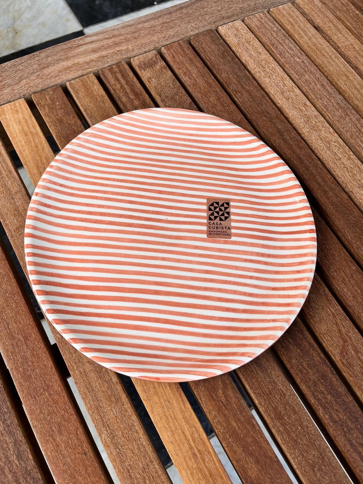 Small Plate Stripe Terracota