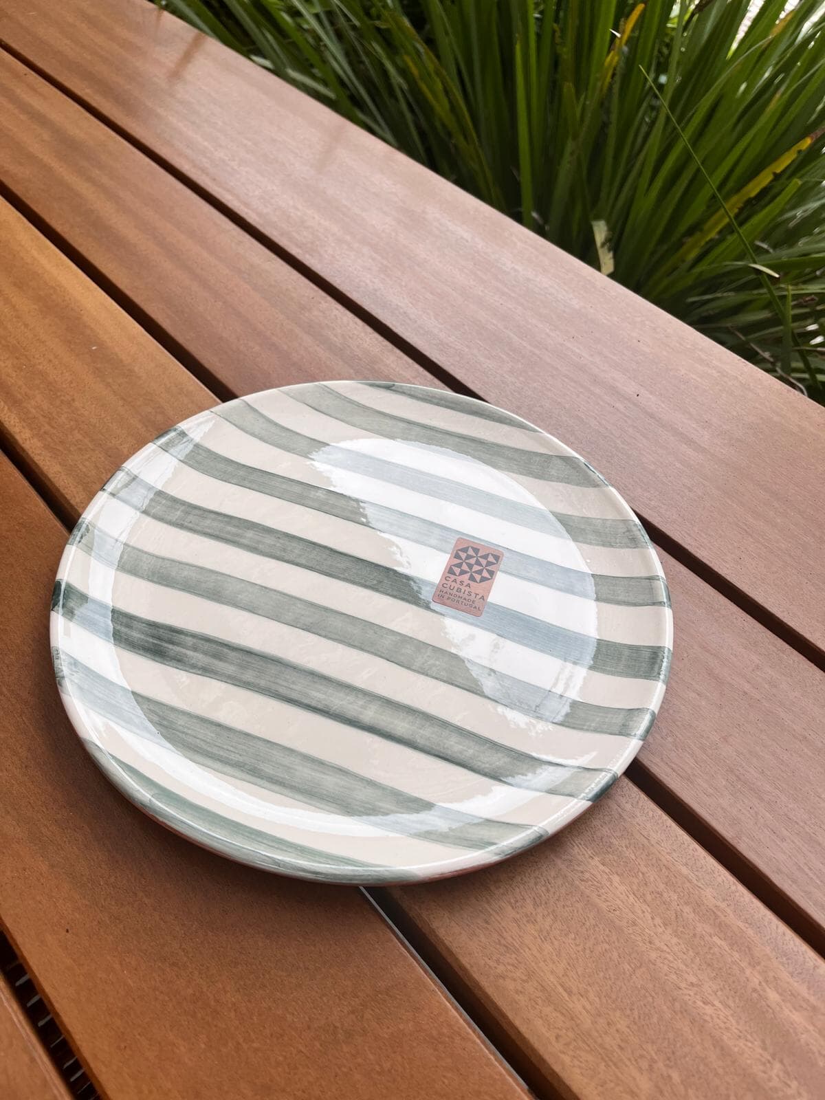 Small Plate Bold Stripe Sage