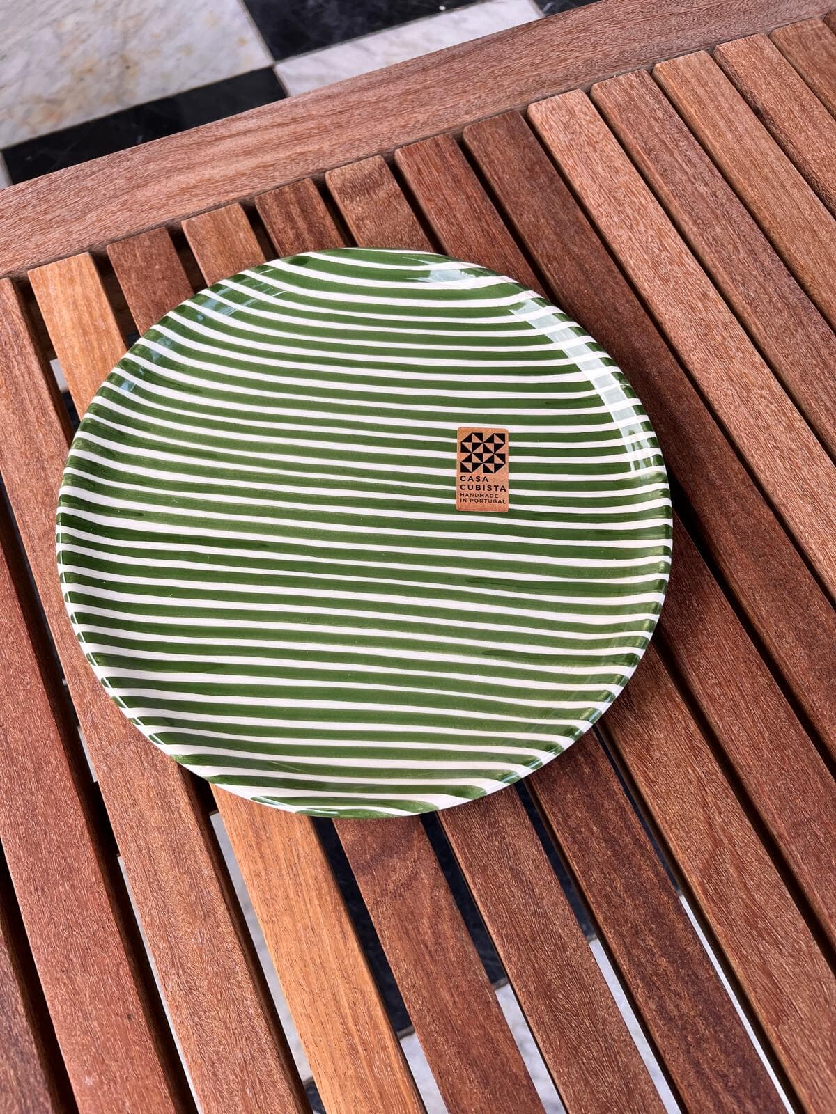 Small Plate Stripe Dark Green