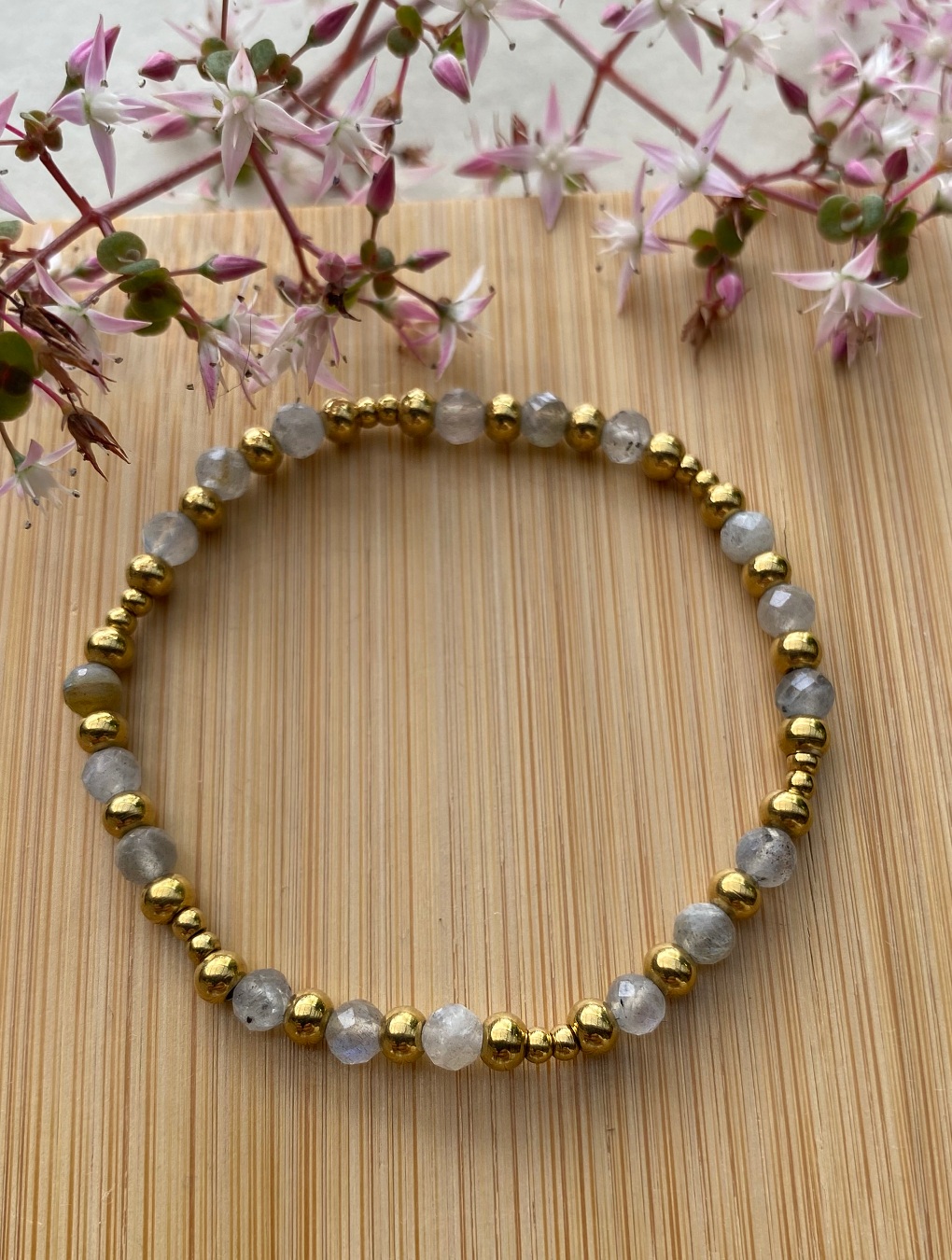 Pulsera RIO en acero y piedras naturales