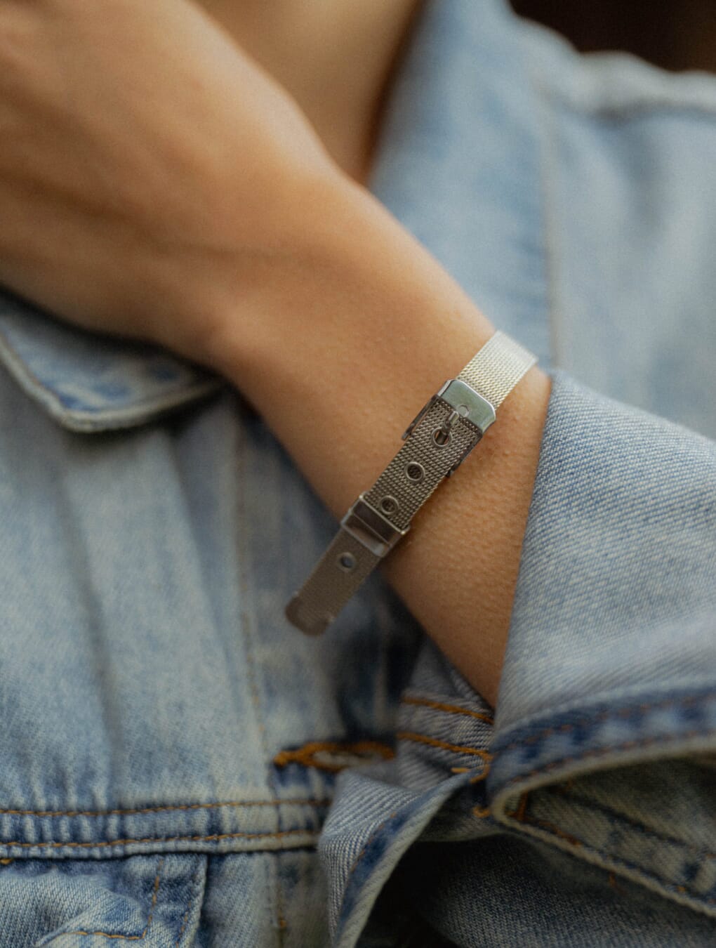 Pulsera MORIANA en acero plateado