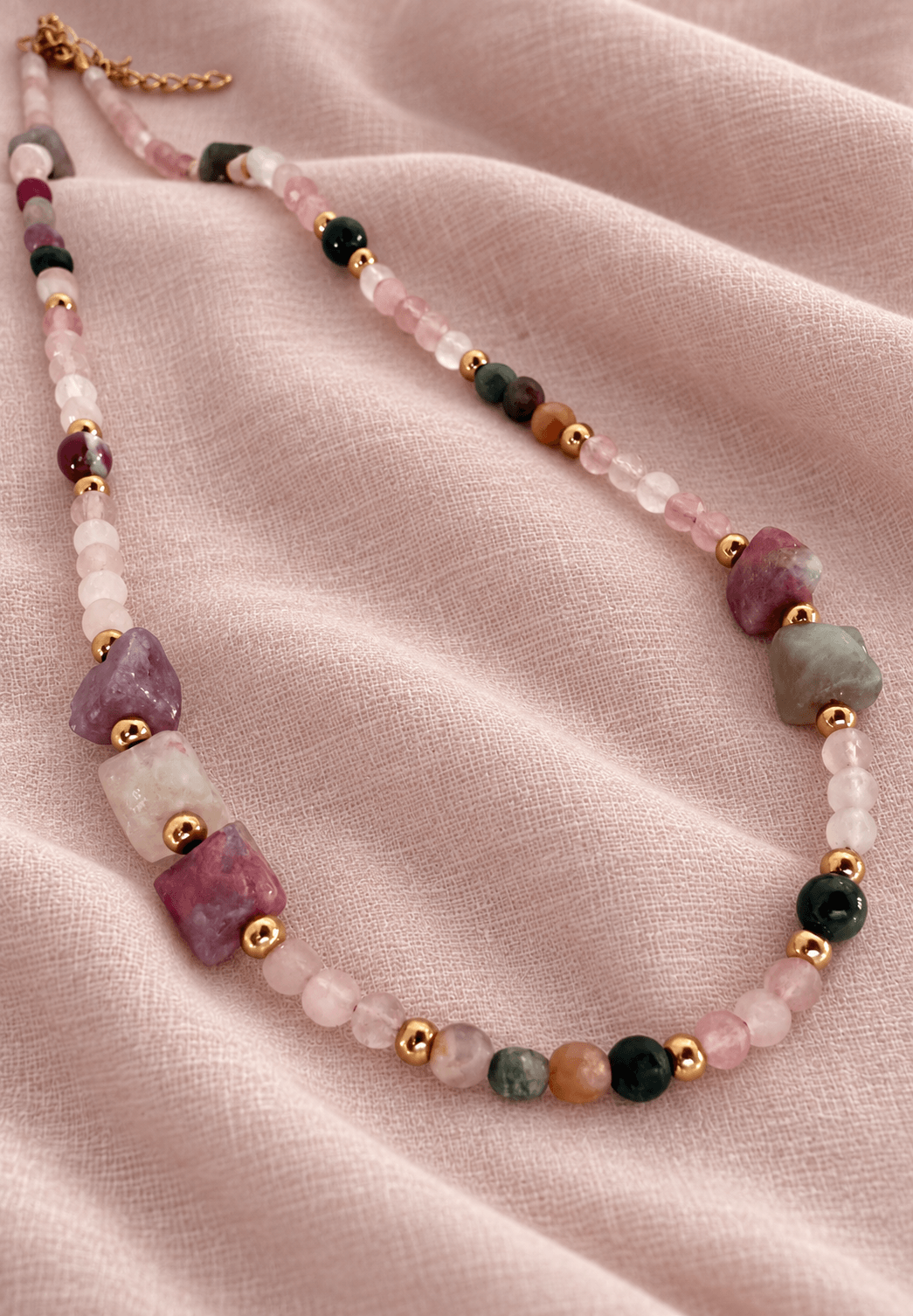Collar LISBOA en acero y piedras naturales