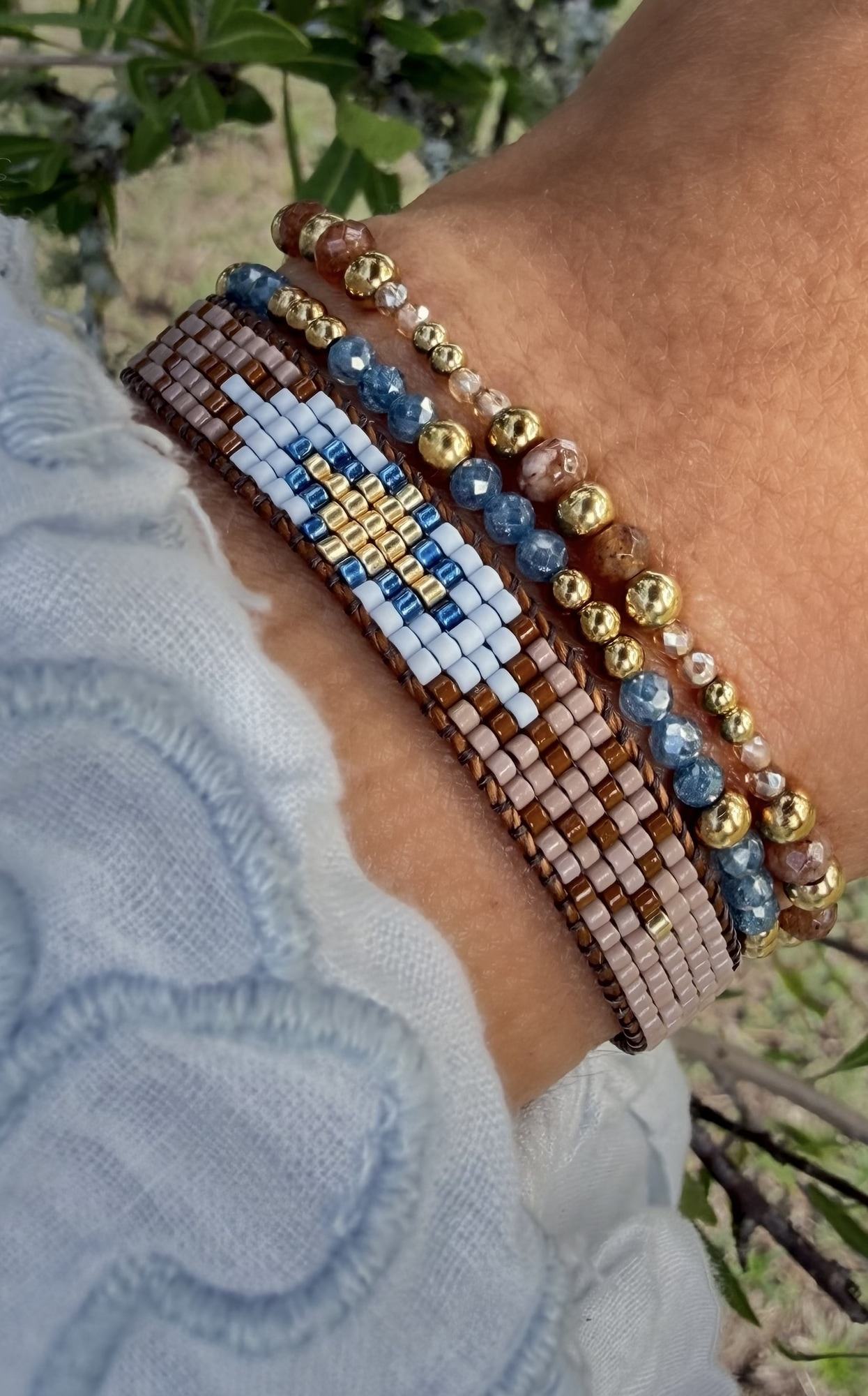 Pulsera OMBU en acero y zirconia