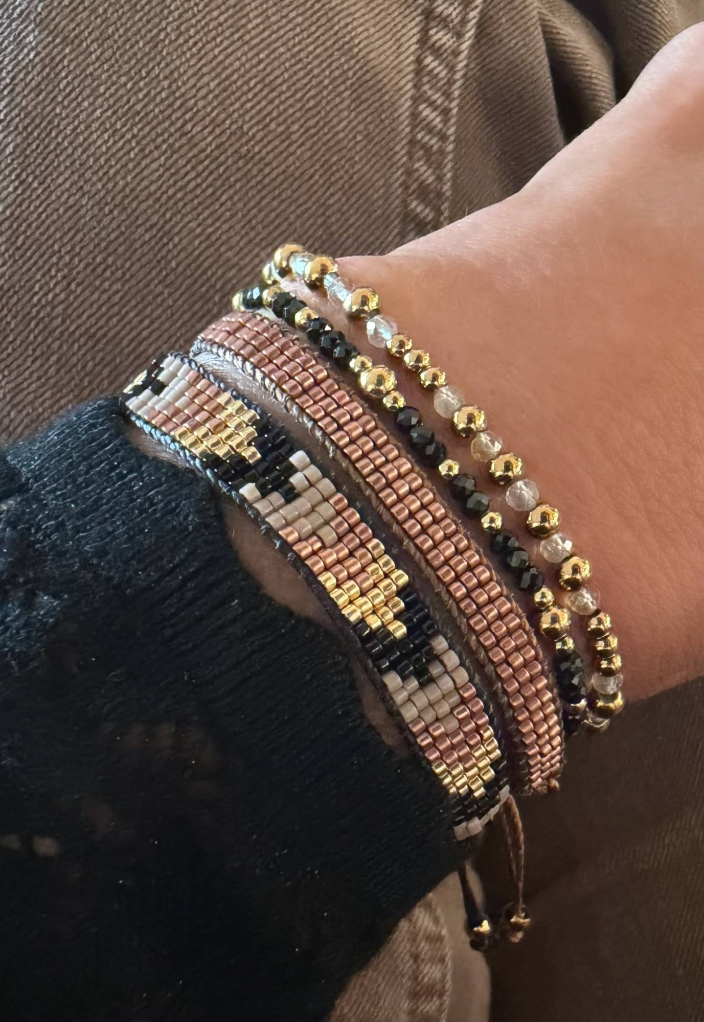 Pulsera LUCERNA en acero y piedras naturales