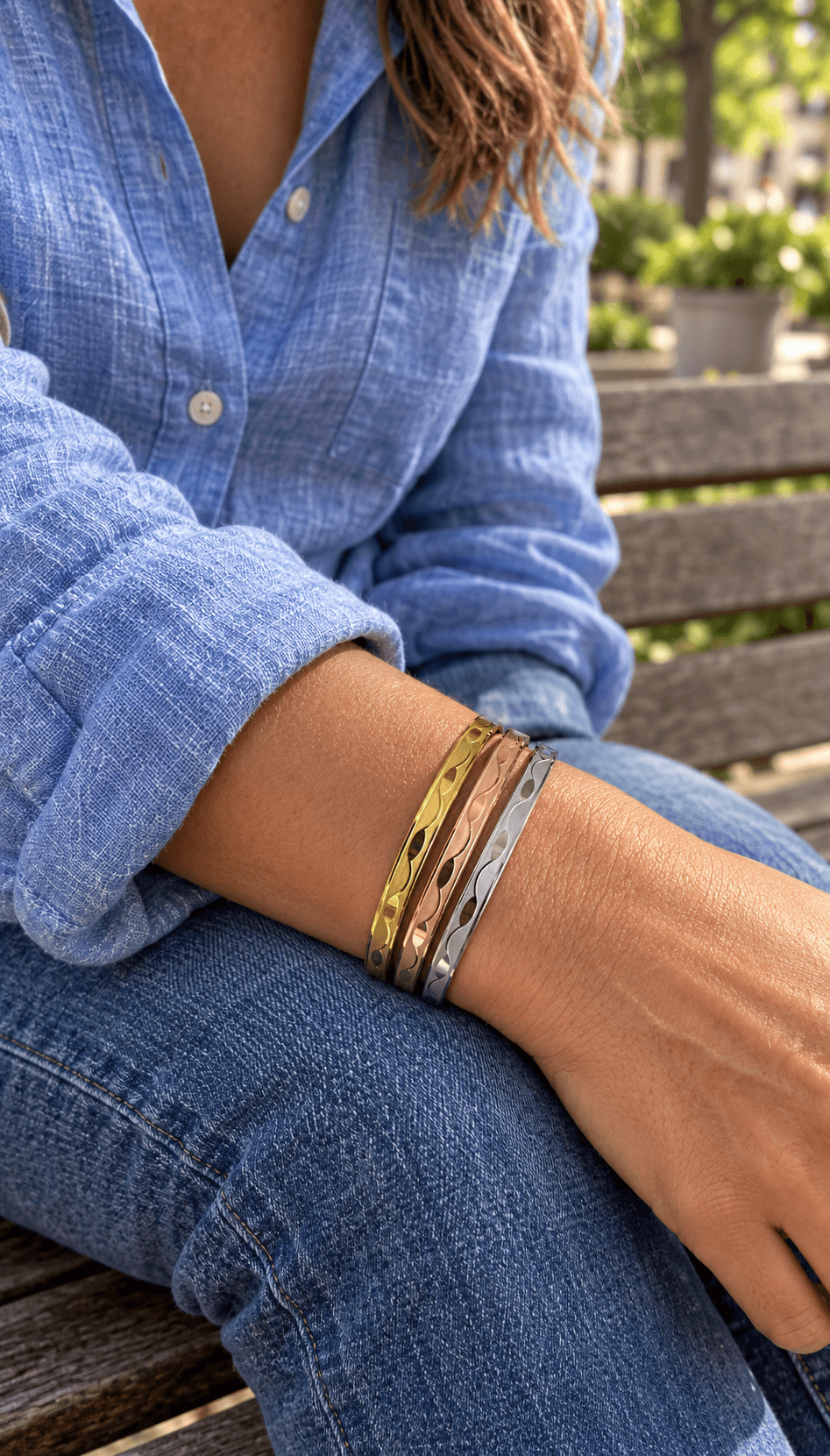 Set de pulseras TRIADA en acero