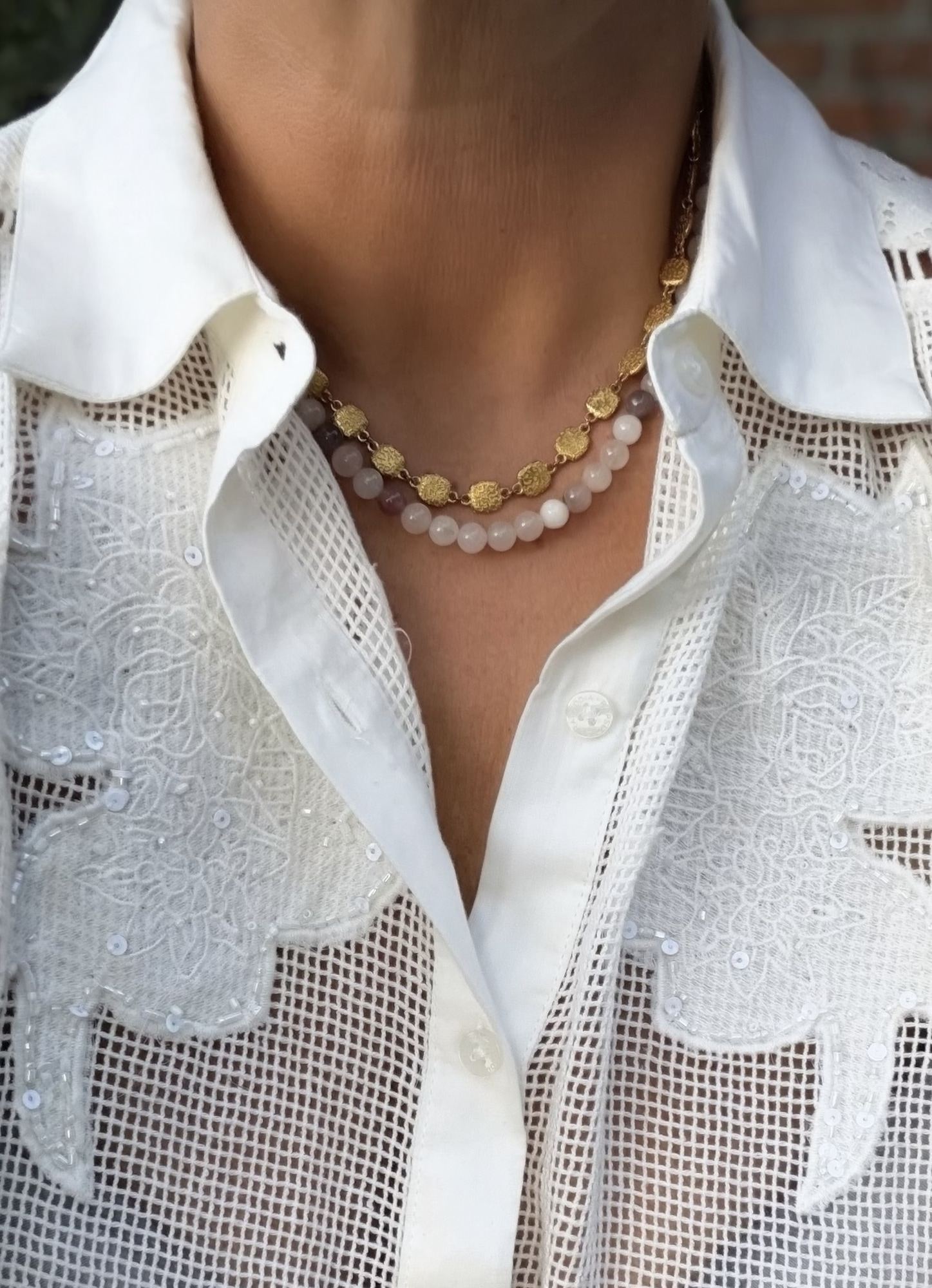 Collar GARZON en acero dorado