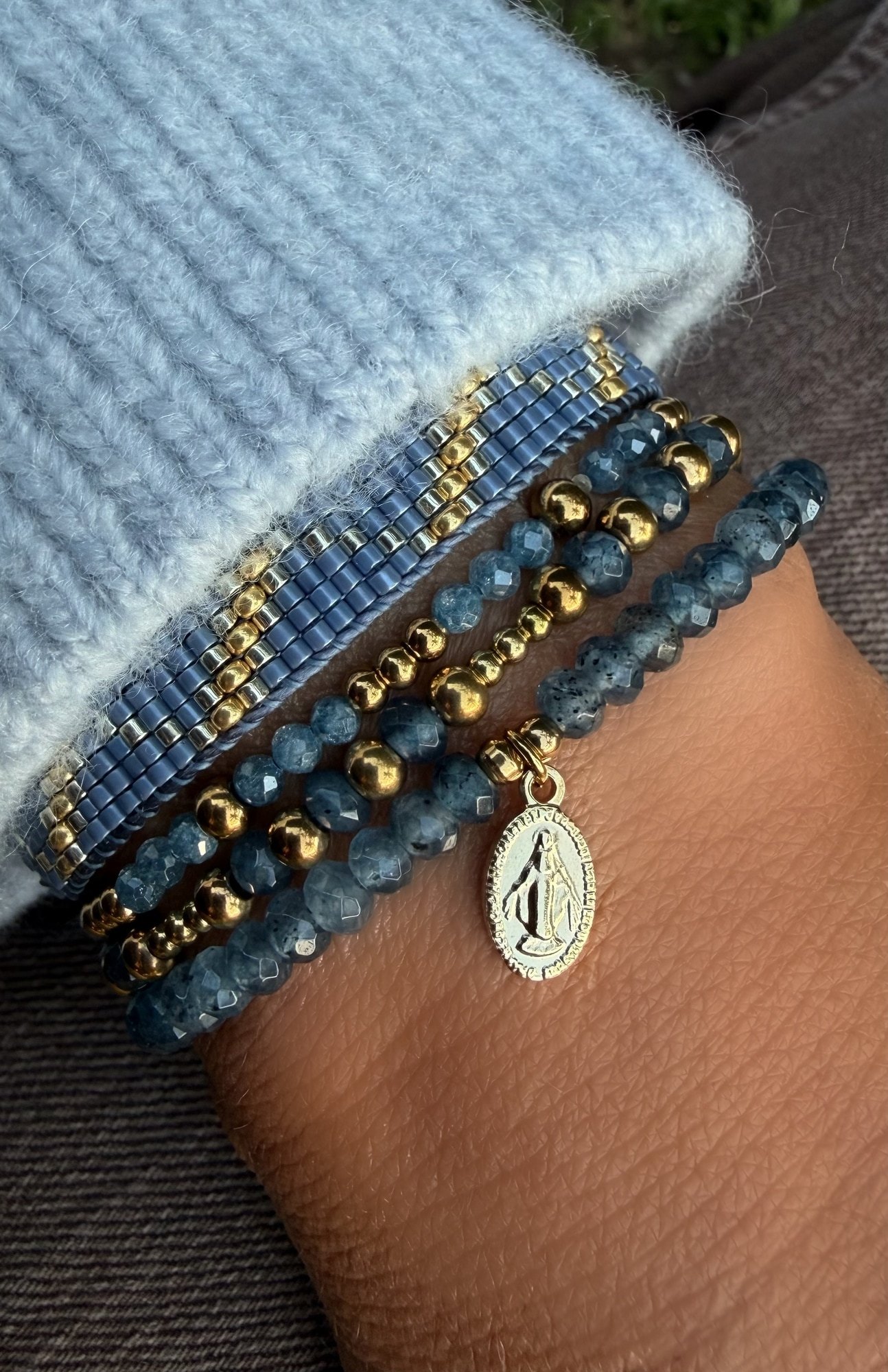 Pulsera OMBU en acero y zirconia