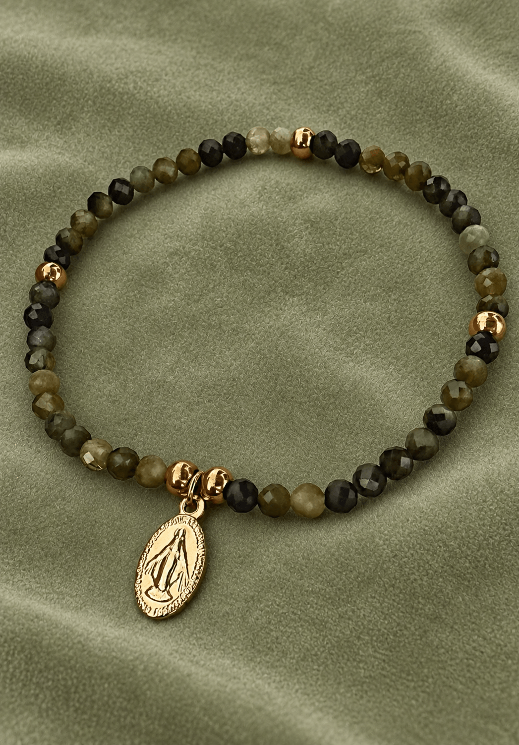 Pulsera MARIA en acero y piedras naturales