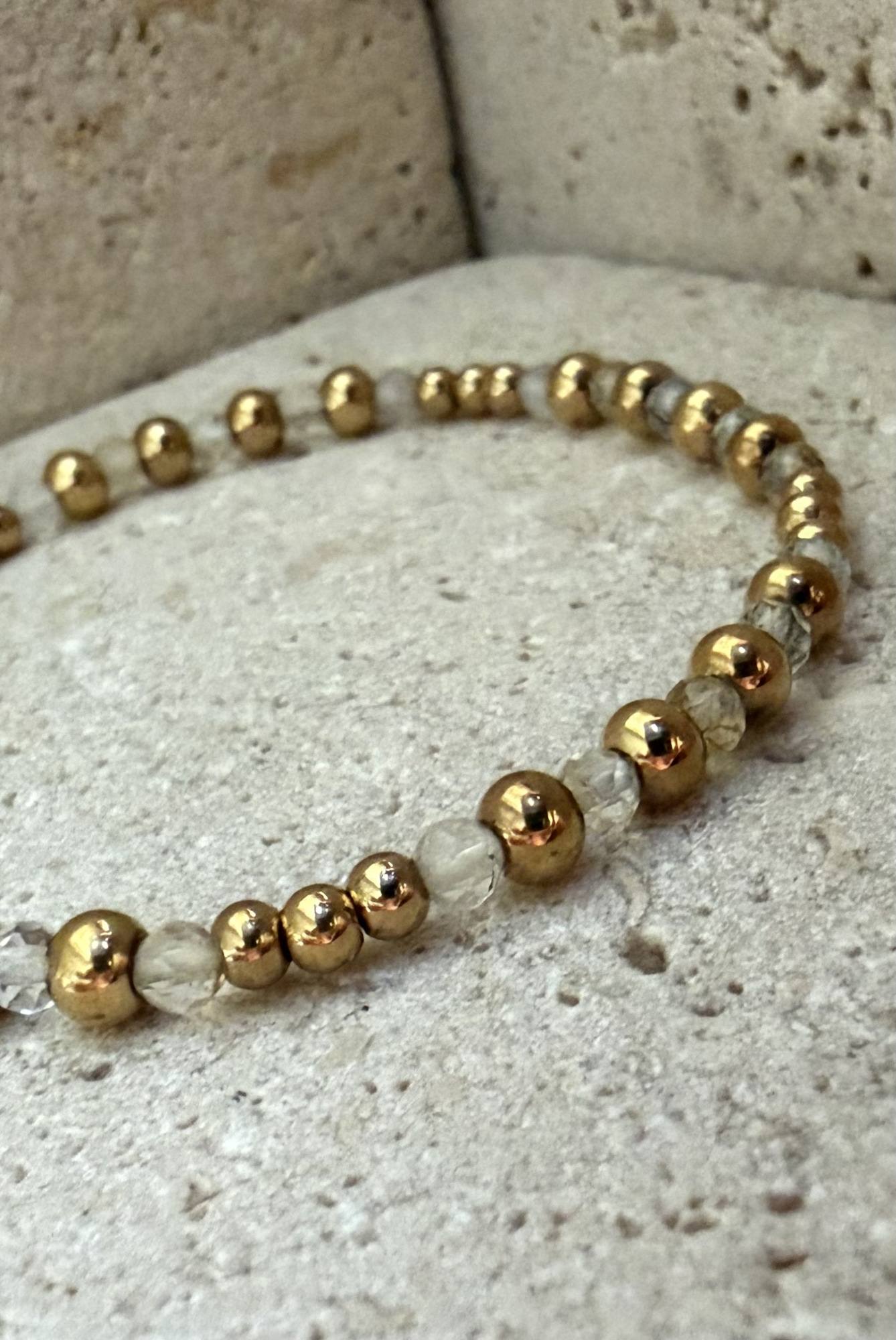Pulsera LUCERNA en acero y piedras naturales
