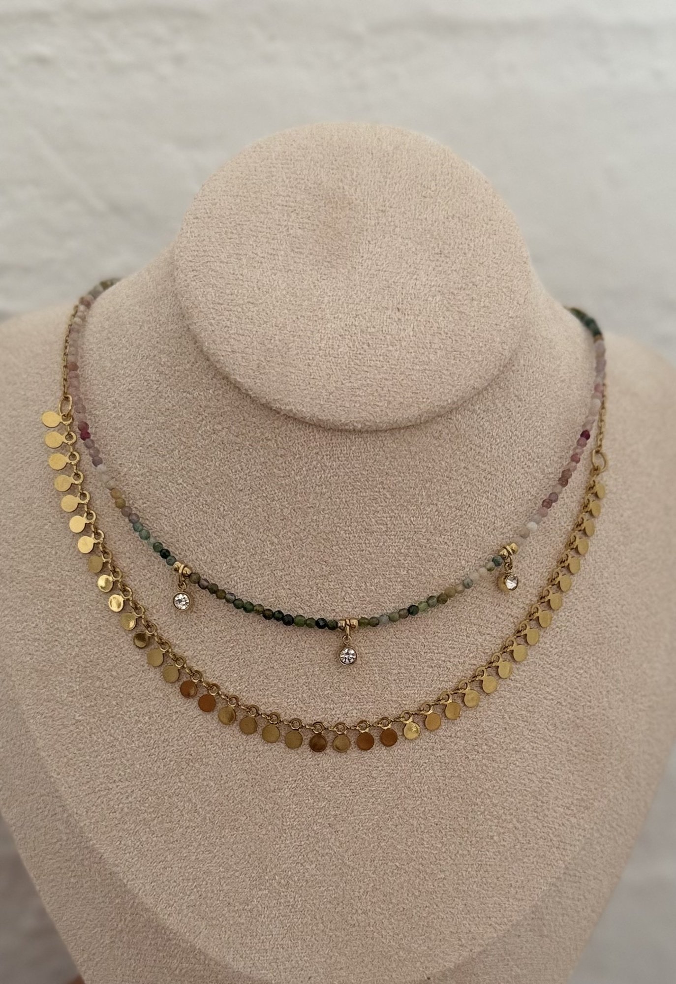 Collar MILA en acero y piedras naturales