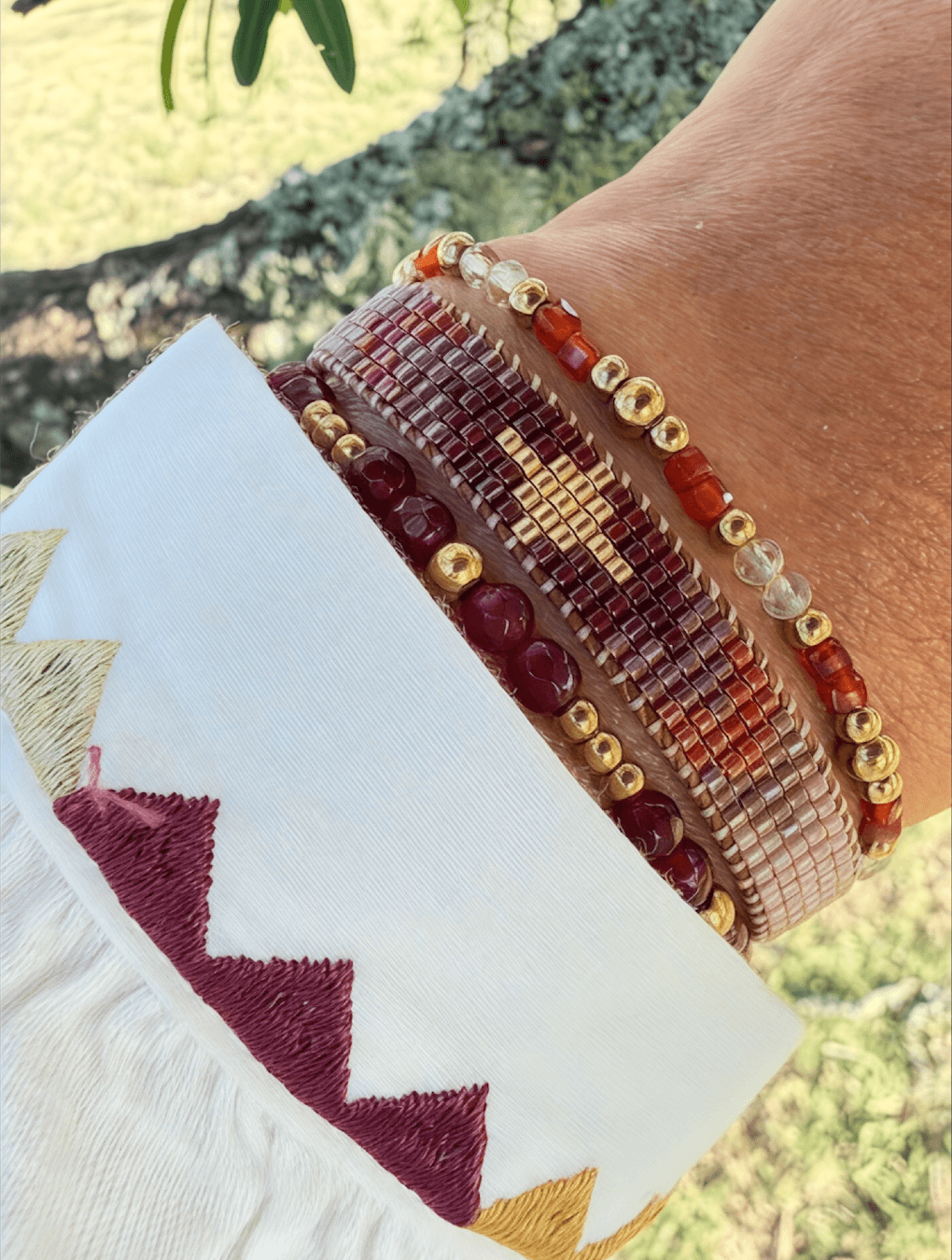 Pulsera ARCILLA en acero y piedras naturales