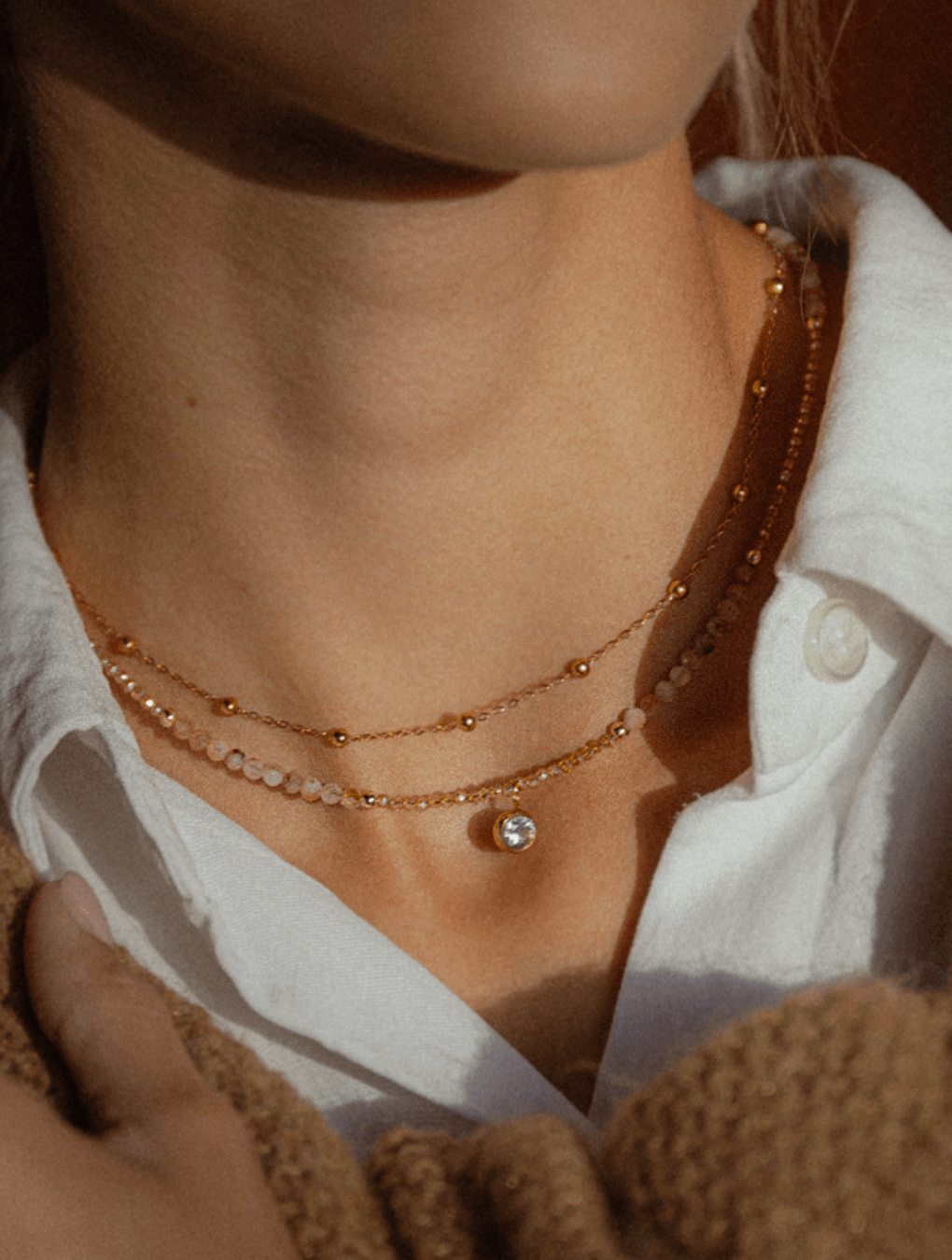 Collar CAMILLE con cristales y piedras naturales