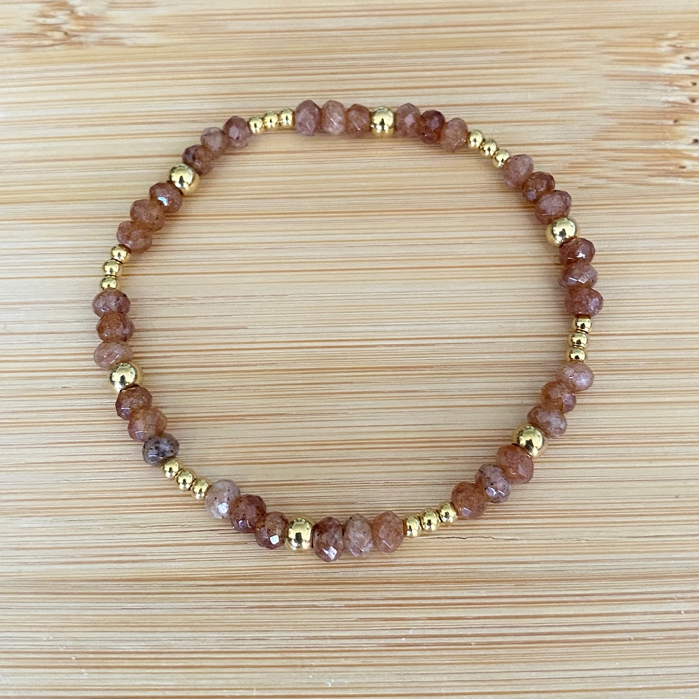 Pulsera CANELA en acero y piedras naturales