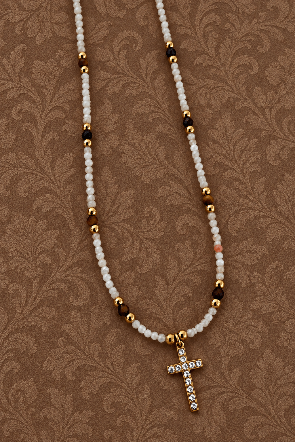 Collar ANGELINA en acero y piedras naturales