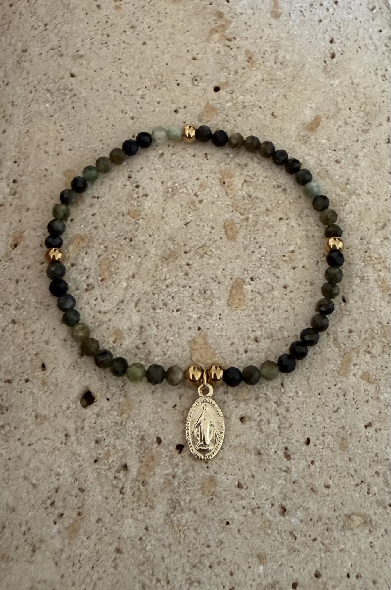 Pulsera MARIA en acero y piedras naturales