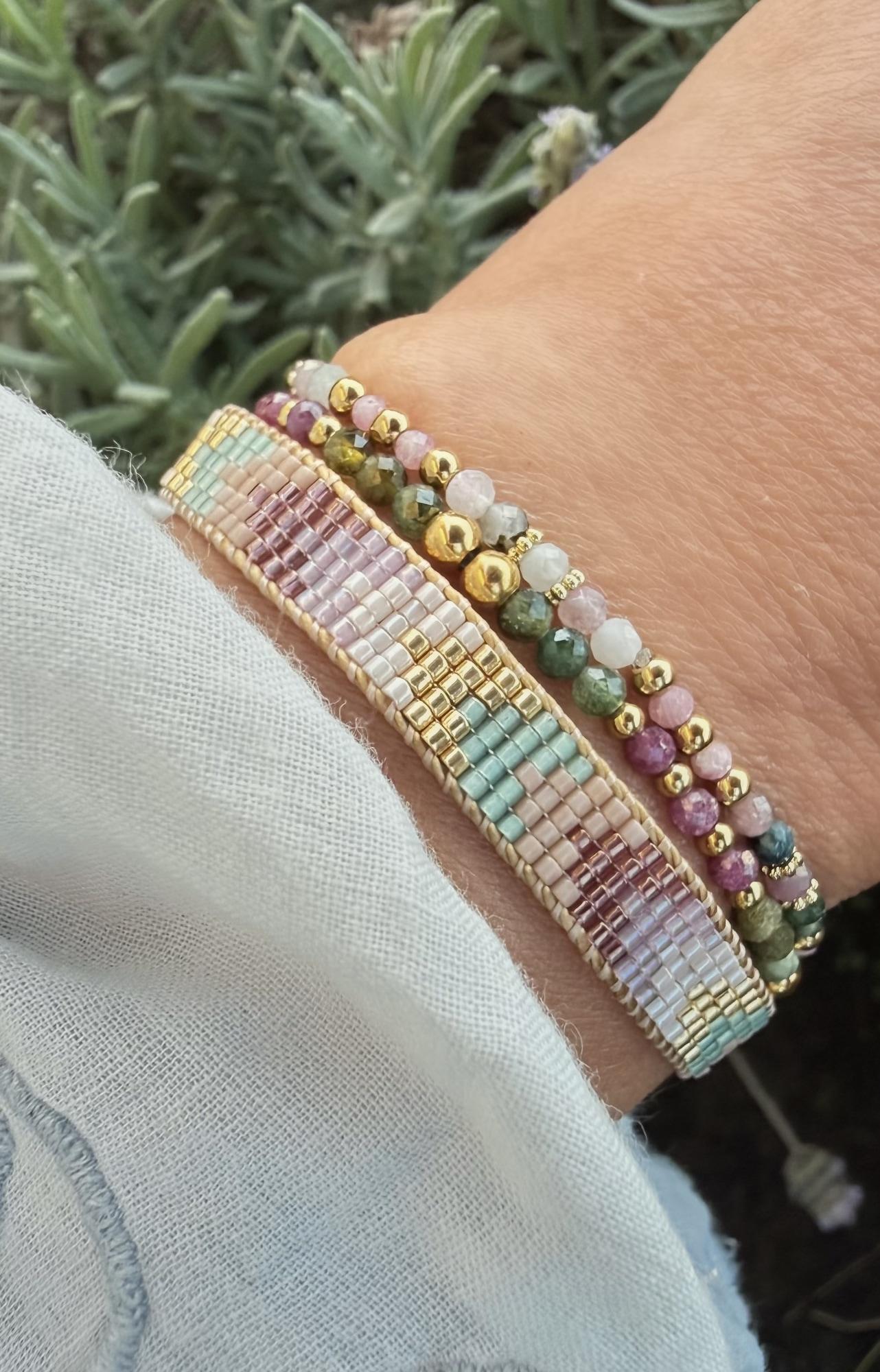 Pulsera ALBA en acero y piedras naturales