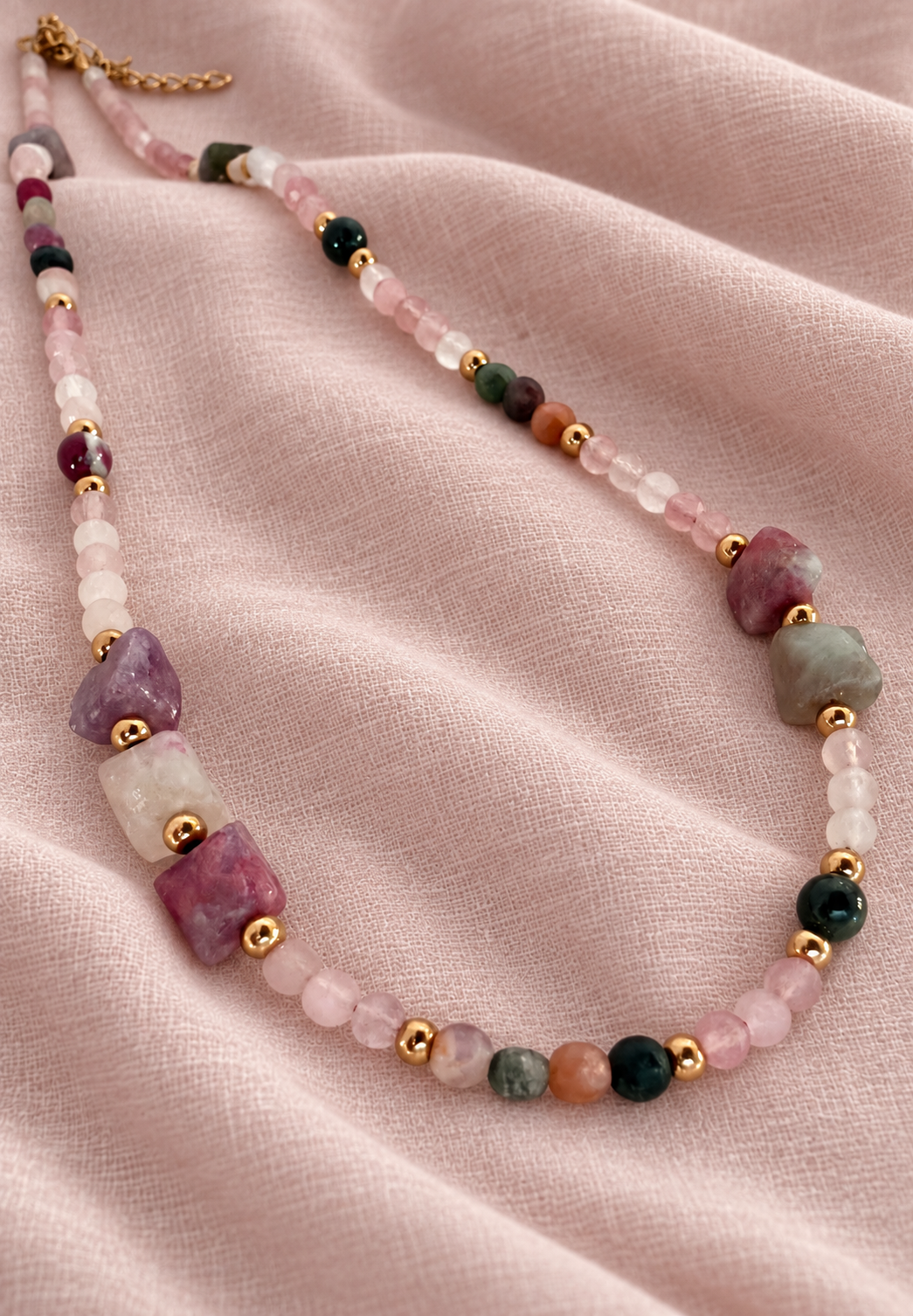 Collar LISBOA en acero y piedras naturales