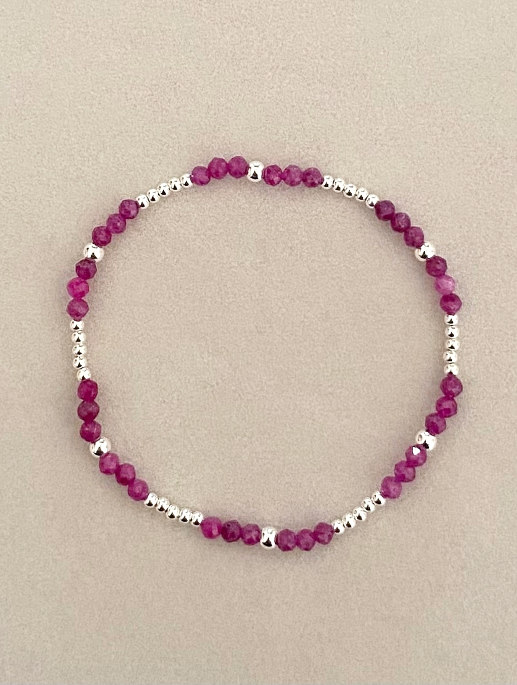 Pulsera RUBI en plata 925 y piedras naturales
