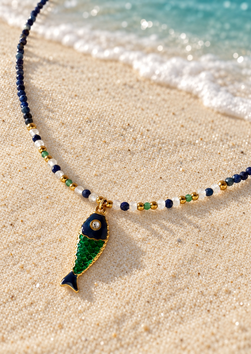 Collar FORMENTERA en acero y piedras naturales