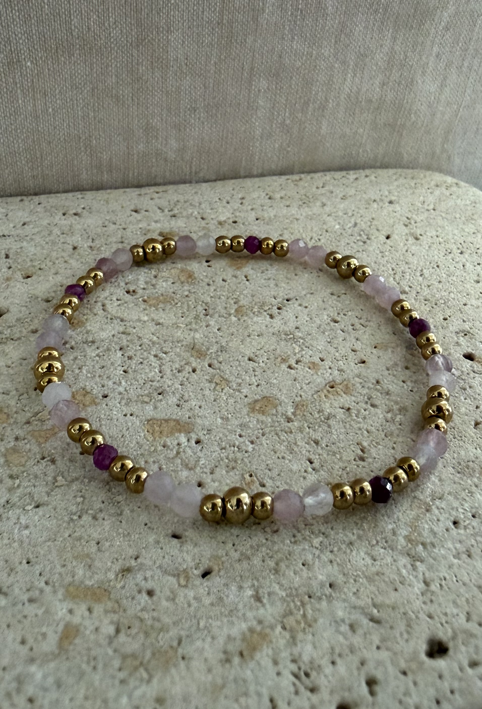 Pulsera RIVIERA en acero y piedras naturales