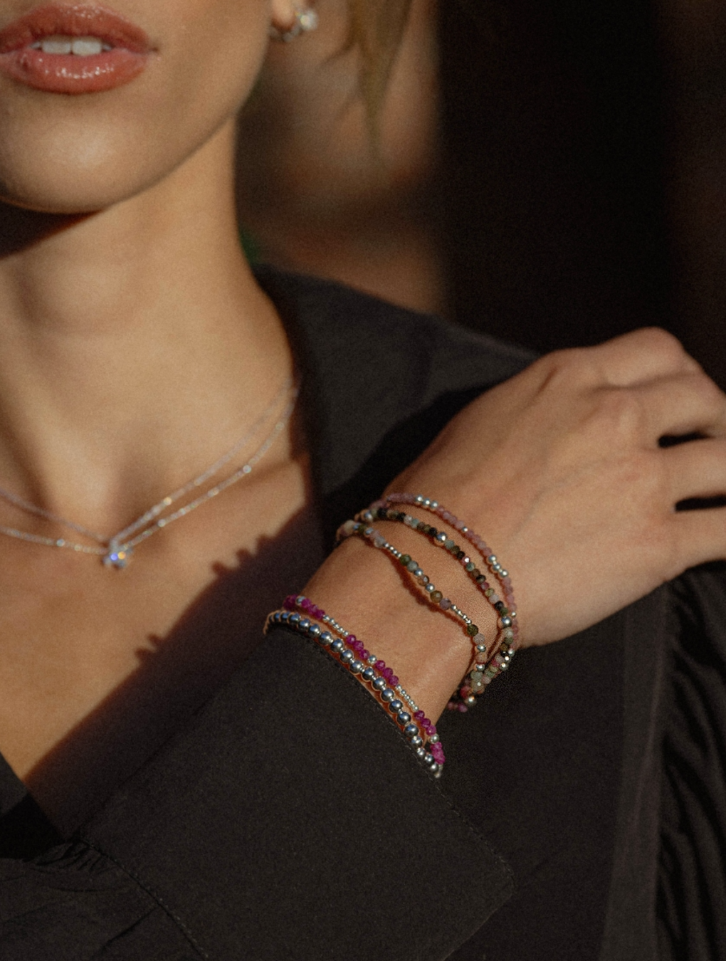Pulsera RUBI en plata 925 y piedras naturales
