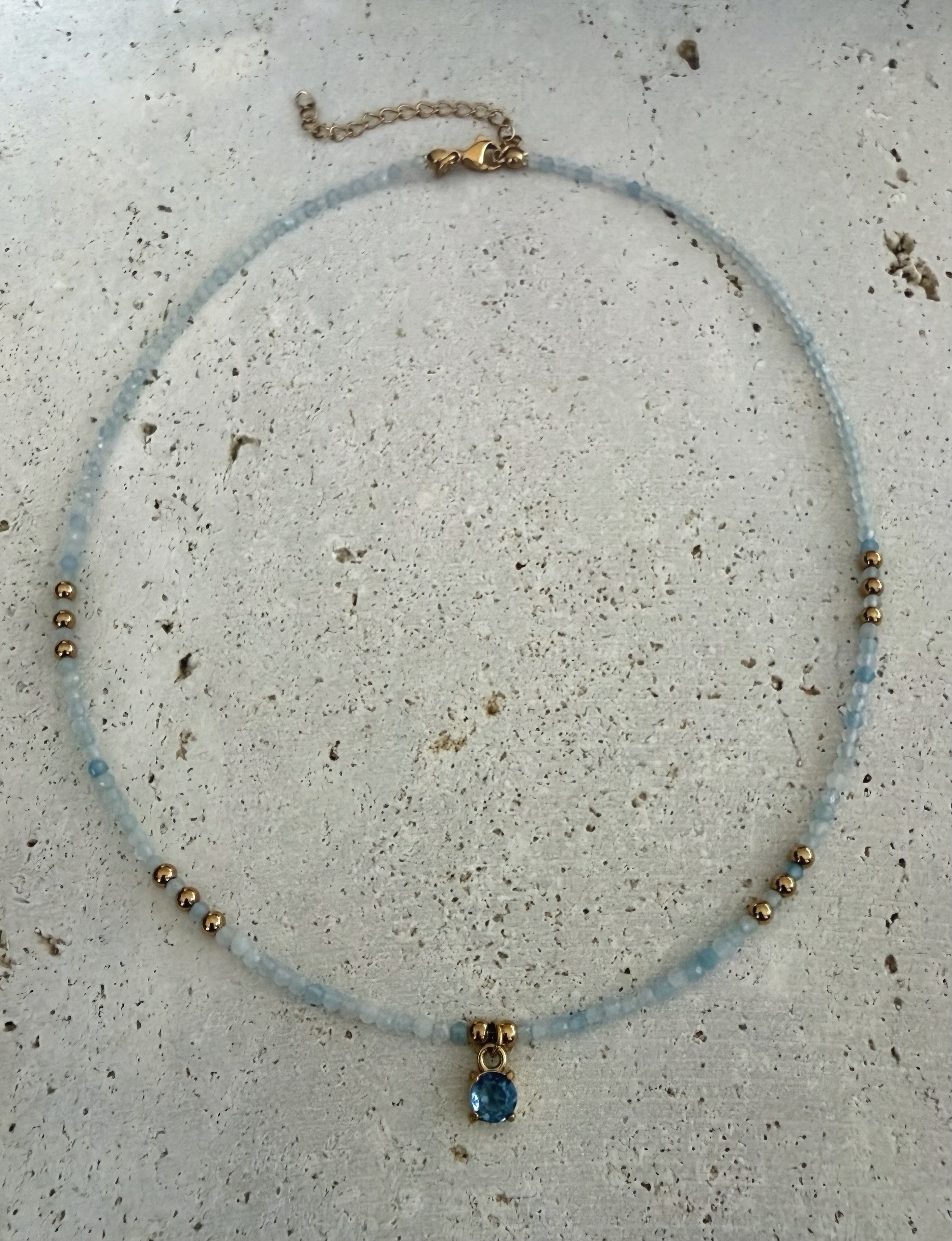 Collar MARINA en acero y piedras naturales
