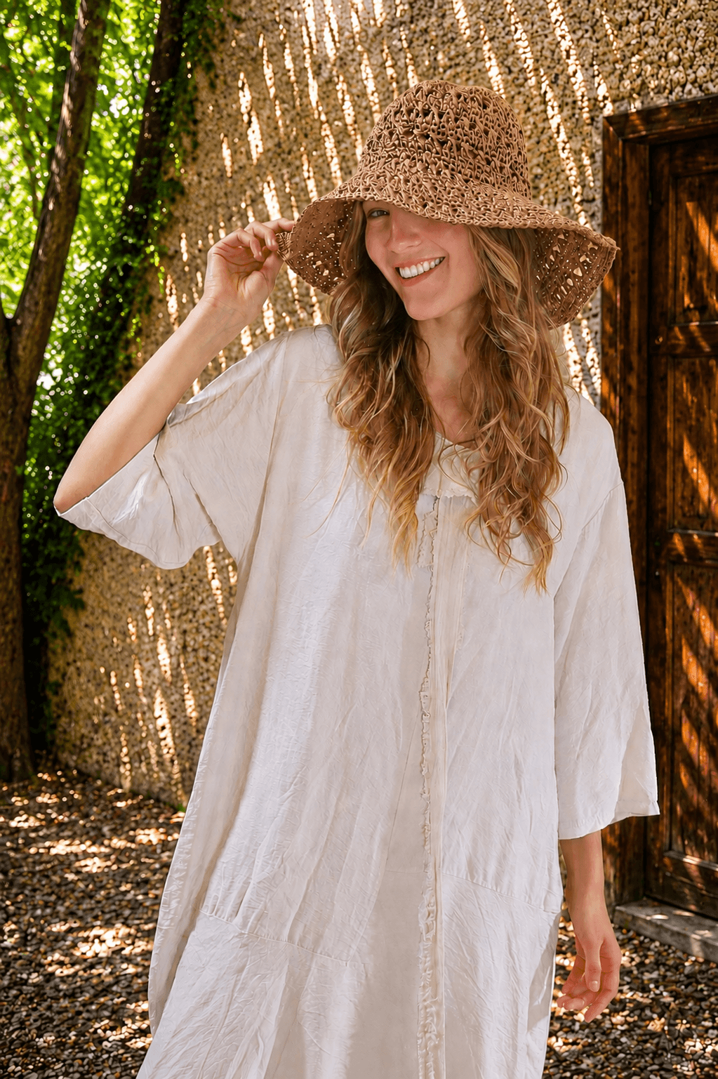 SOMBRERO* BUCKET RAFIA TEJIDA
