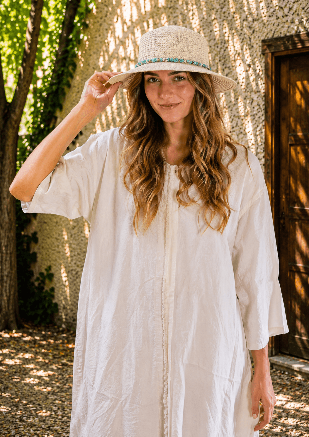 SOMBRERO* RAFIA BOHO C/TURQUEZAS
