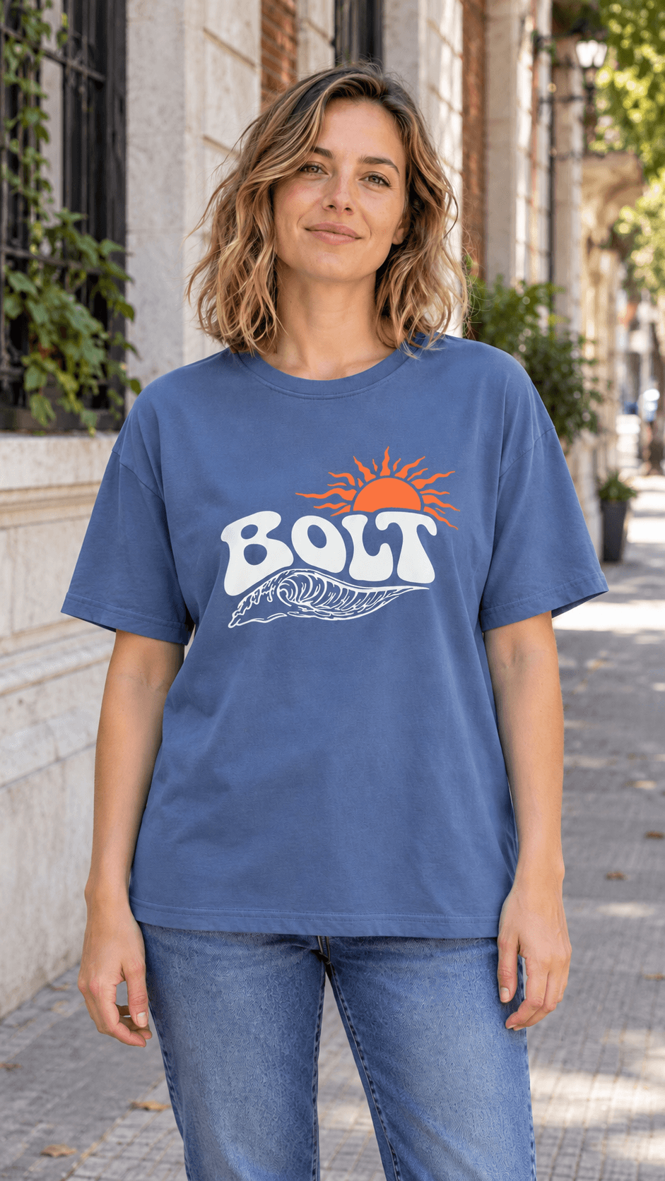 T-shirt Estampada Jean Coral Marino CVC