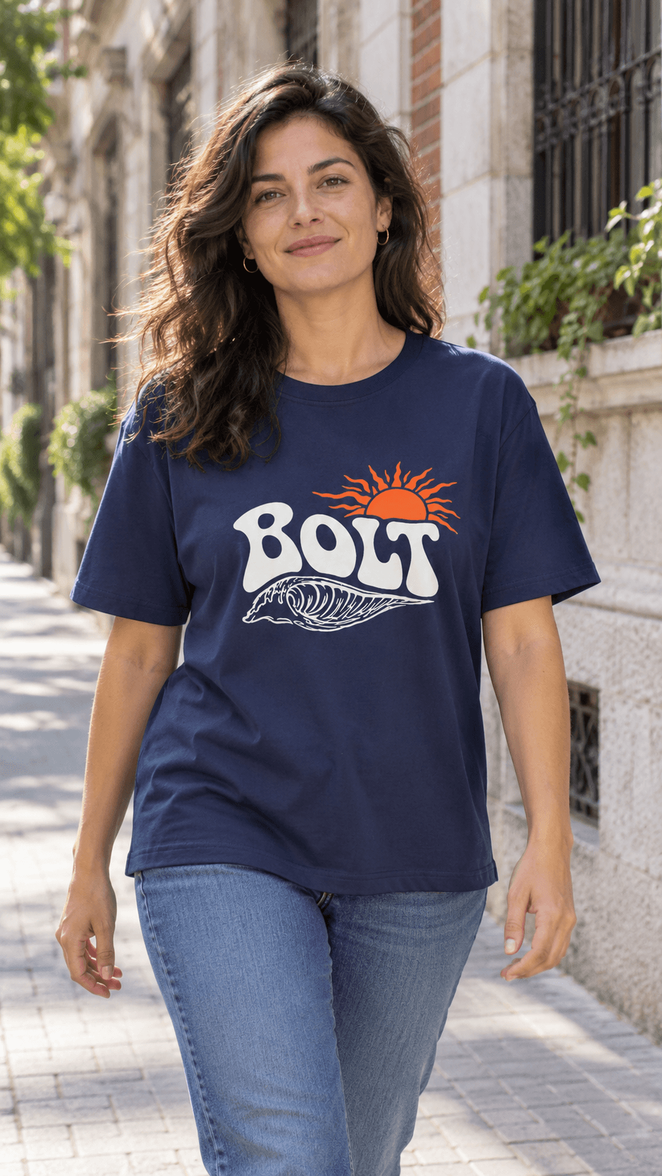T-shirt Estampada Jean Coral Marino CVC