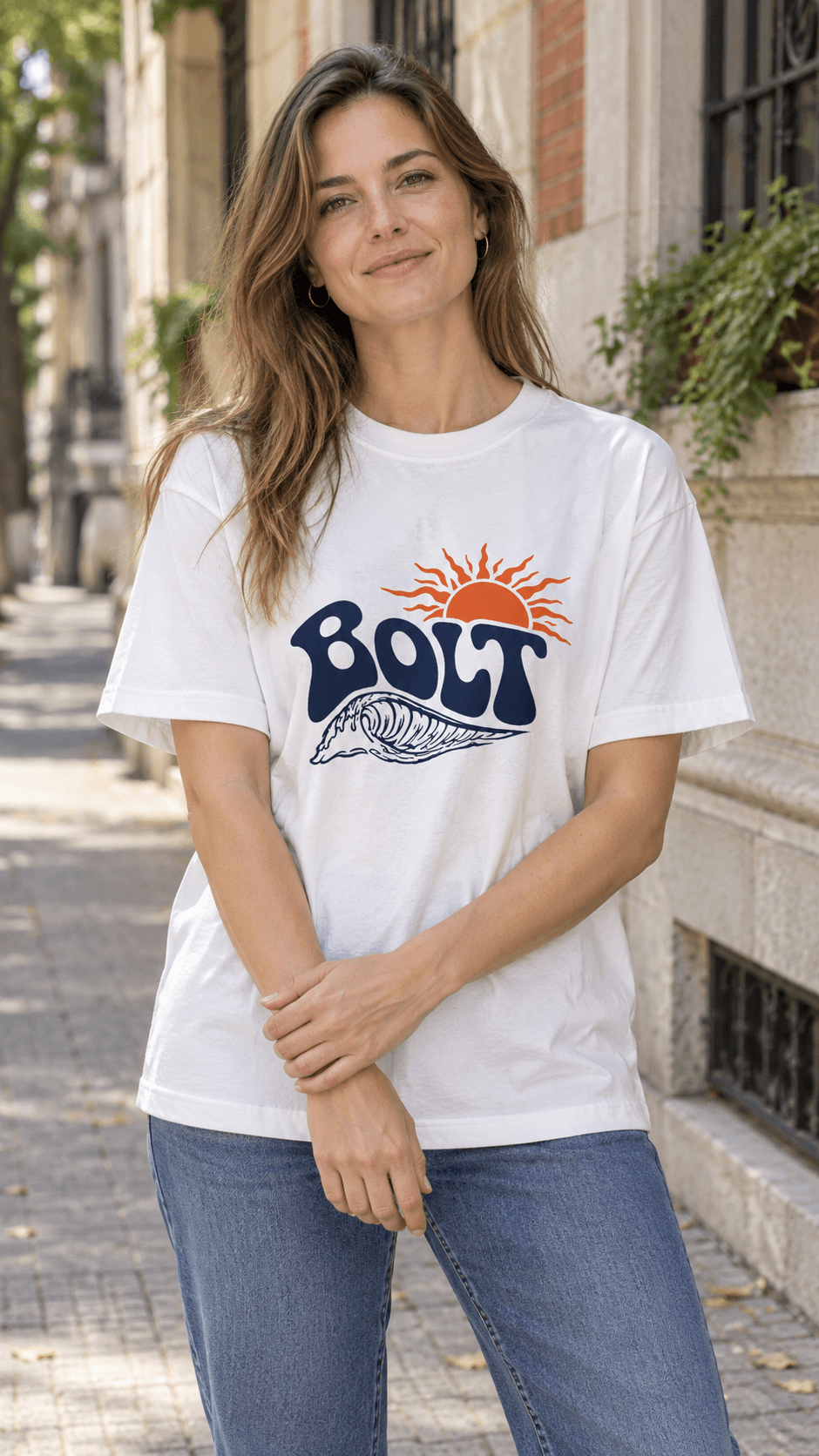 T-shirt Estampada Jean Coral Marino CVC