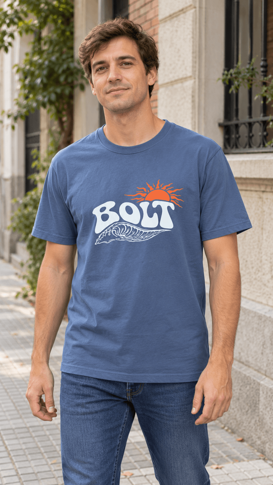 T-shirt Estampada Jean Coral Marino CVC
