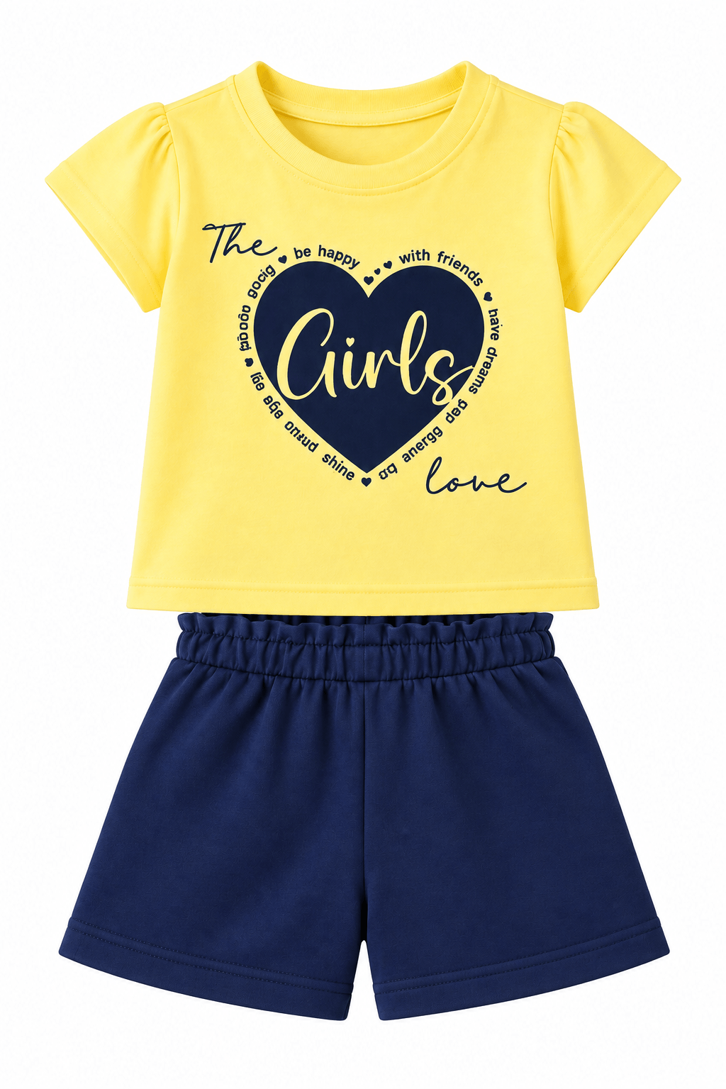 Conjunto Niña Remera Corazón Girls