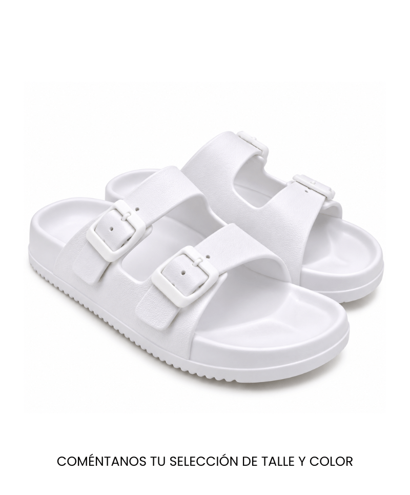 SANDALIA** GOMA DOS TIRAS C/HEBILLAS BLANCA