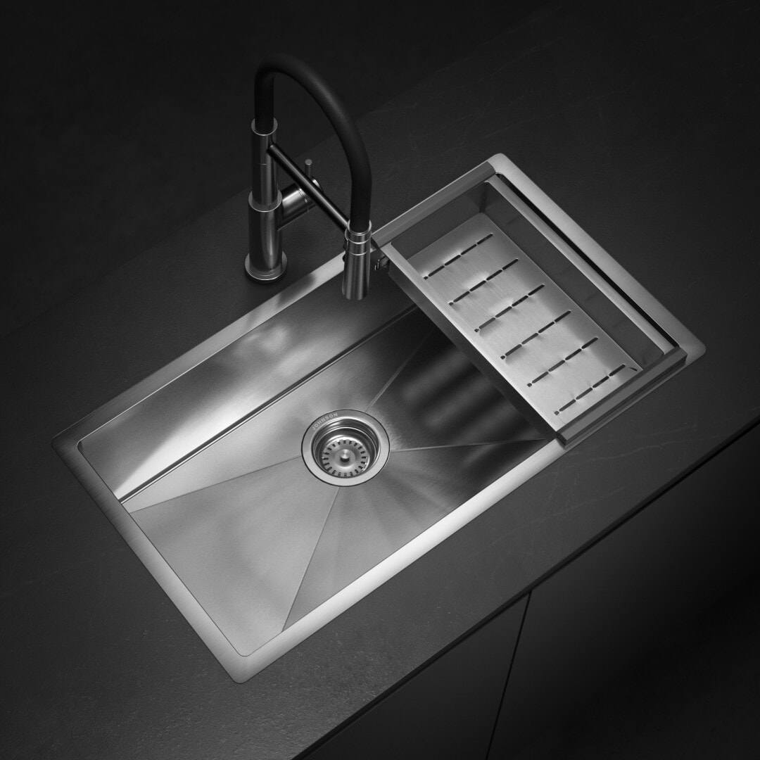 JOHNSON SIGNATURE ENKEL INOX PILETA 75*42*22 CMS C/ACCESORIOS