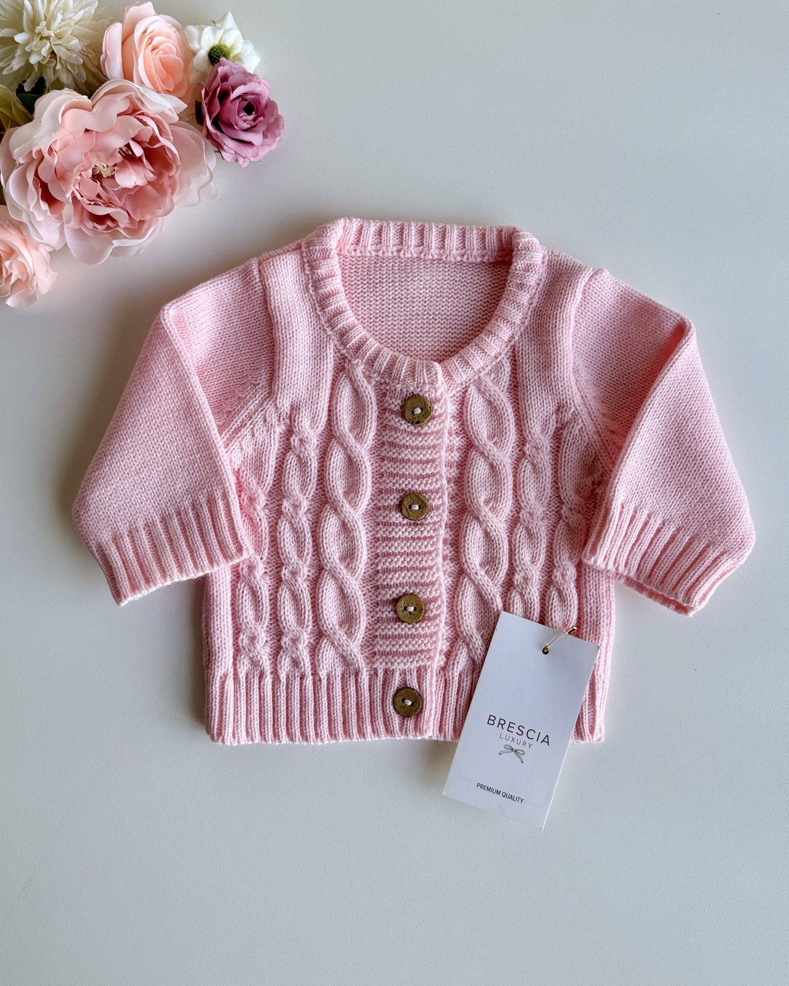 Saco Tejido Premium  Ochos  Rosa