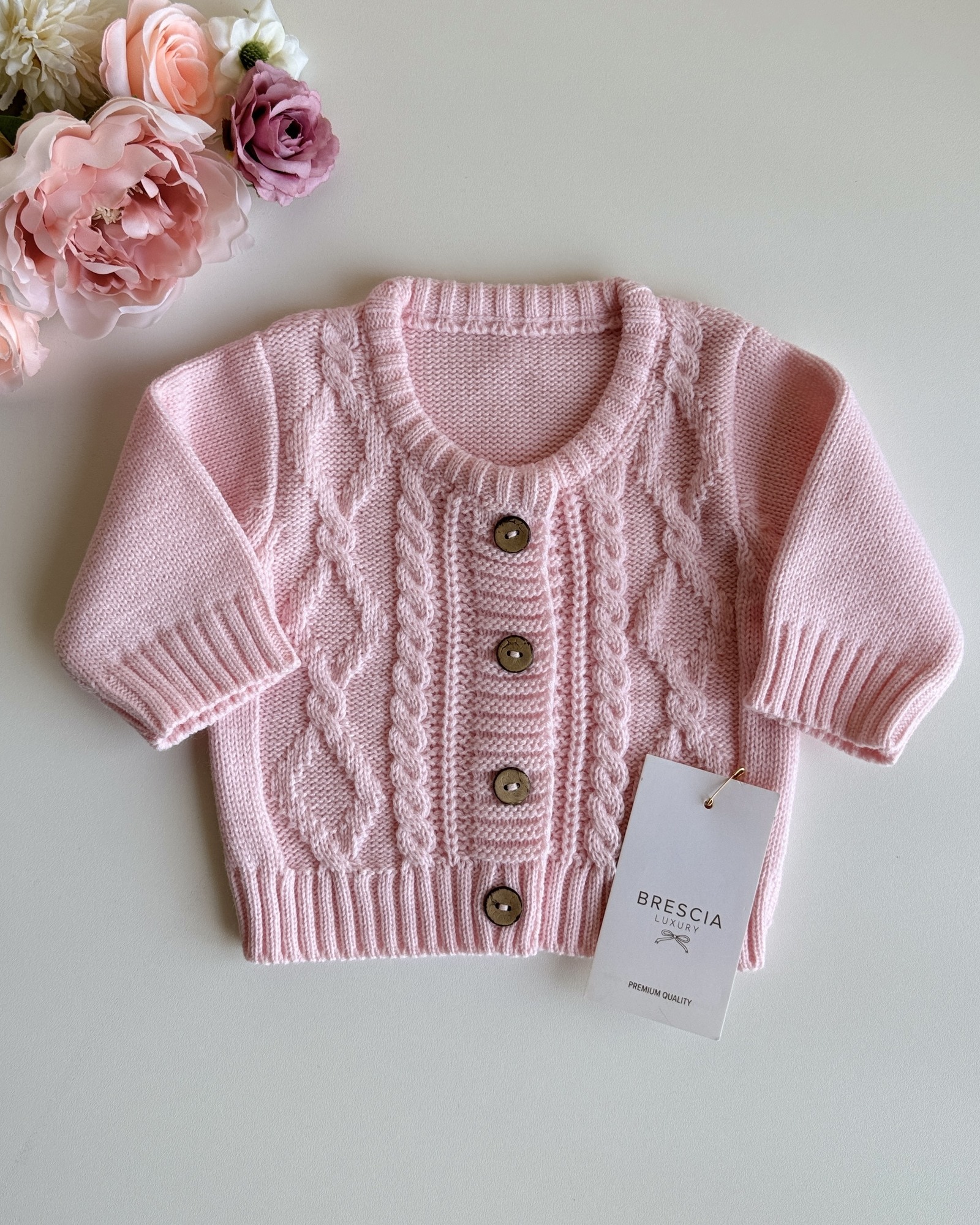 Saco Tejido  Premium Aran Rosa