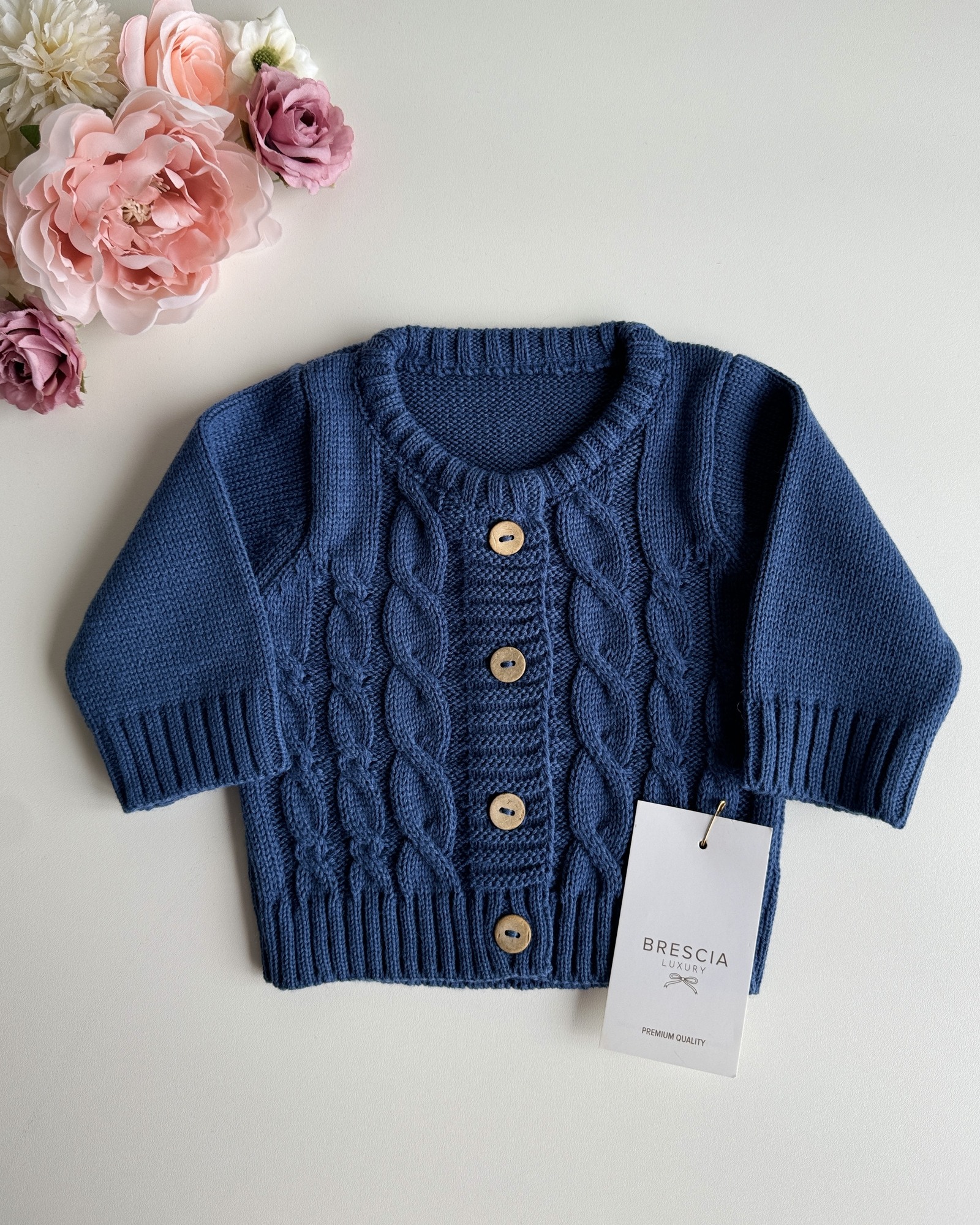 Saco Tejido Premium  Ochos  Azul