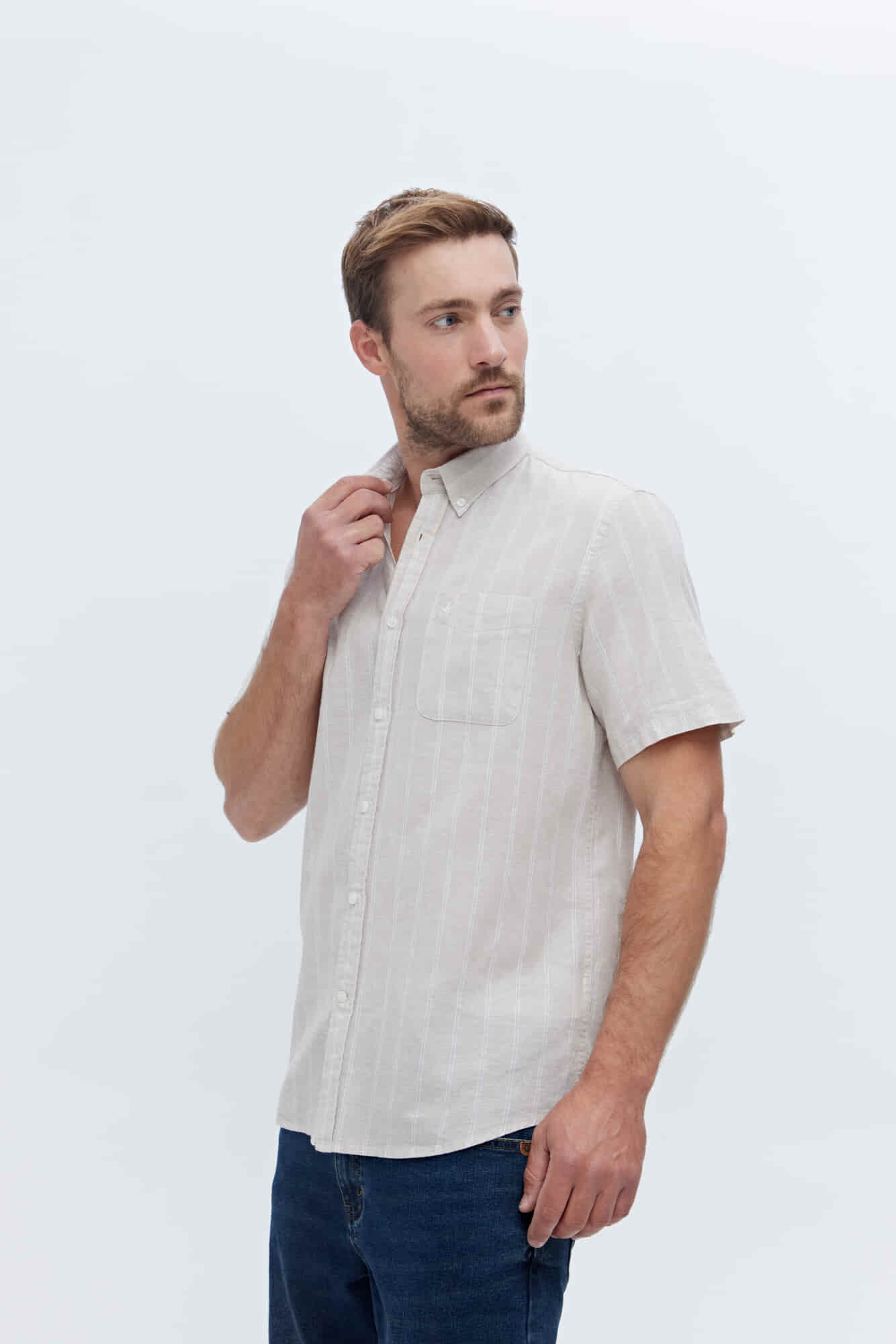 CAMISA MANGA CORTA DE LINO LUC